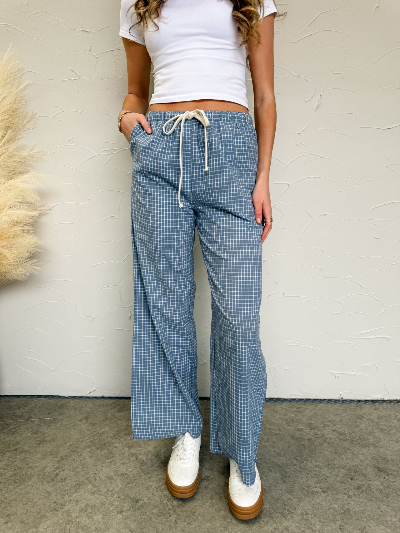 Spread The Love Drawstring Pants- Denim