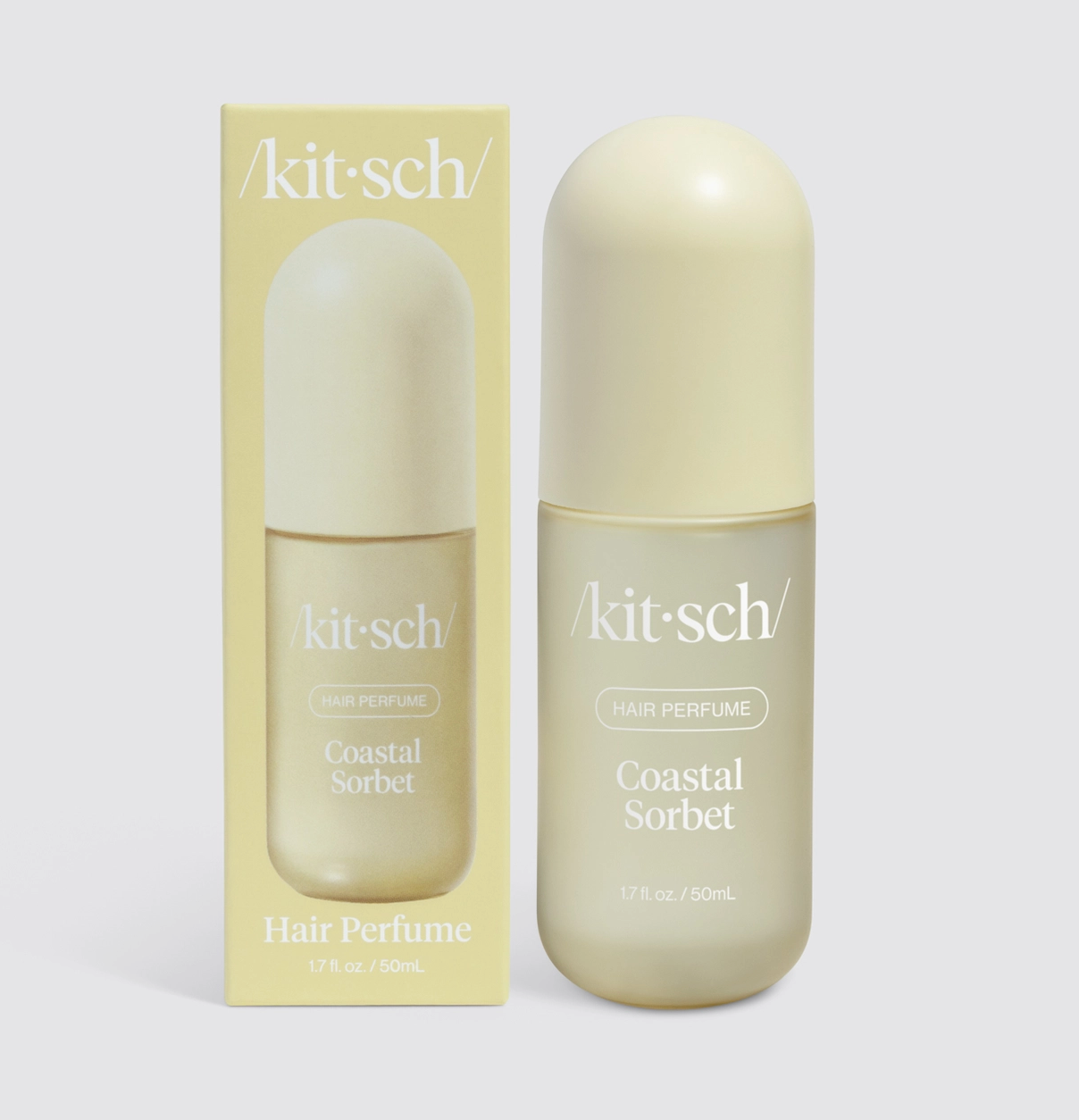 Kitsch Coastal Sorbet hair perfume bottle and packaging on a white background