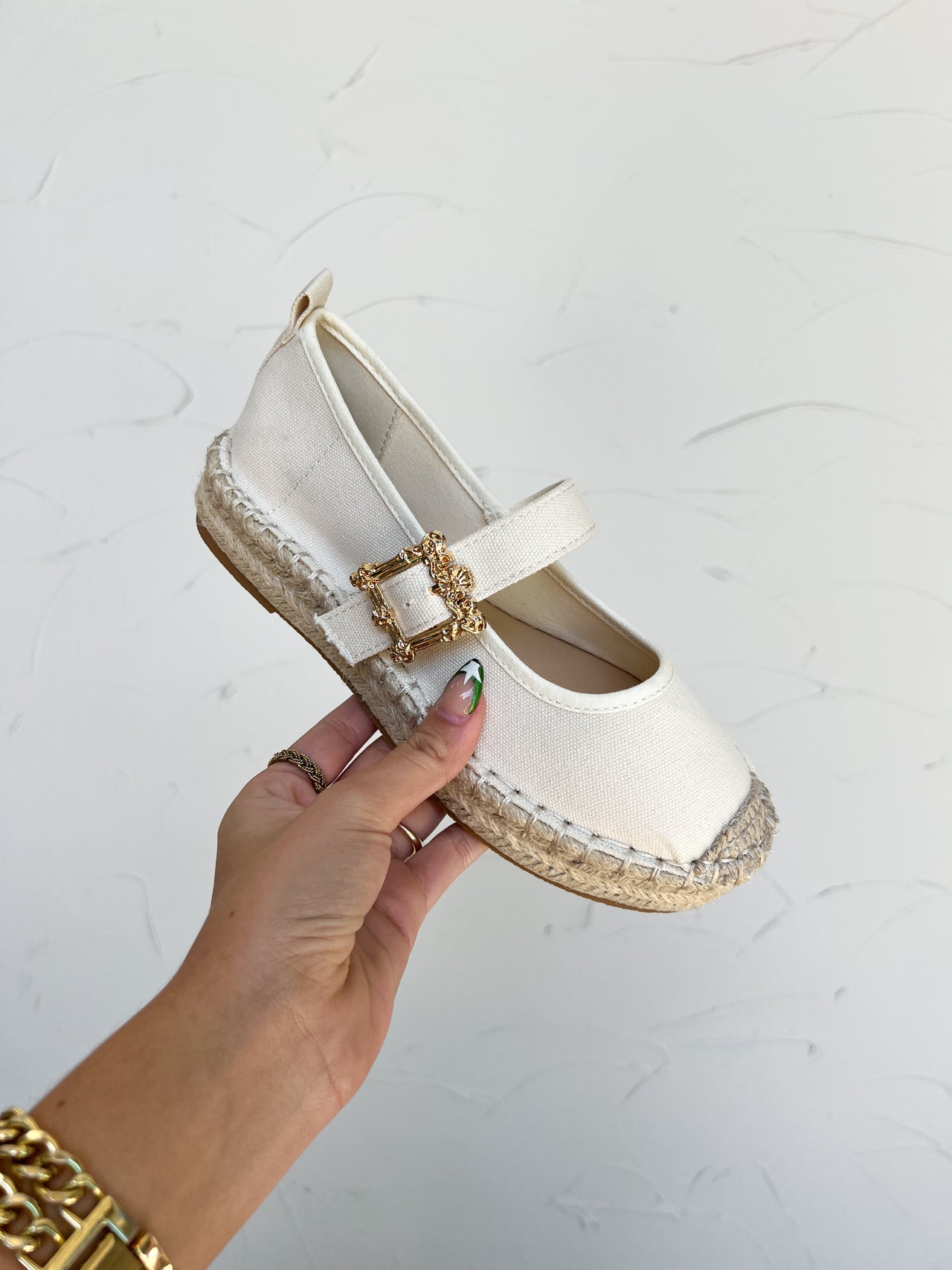 Mary Jane Flats- Light Beige