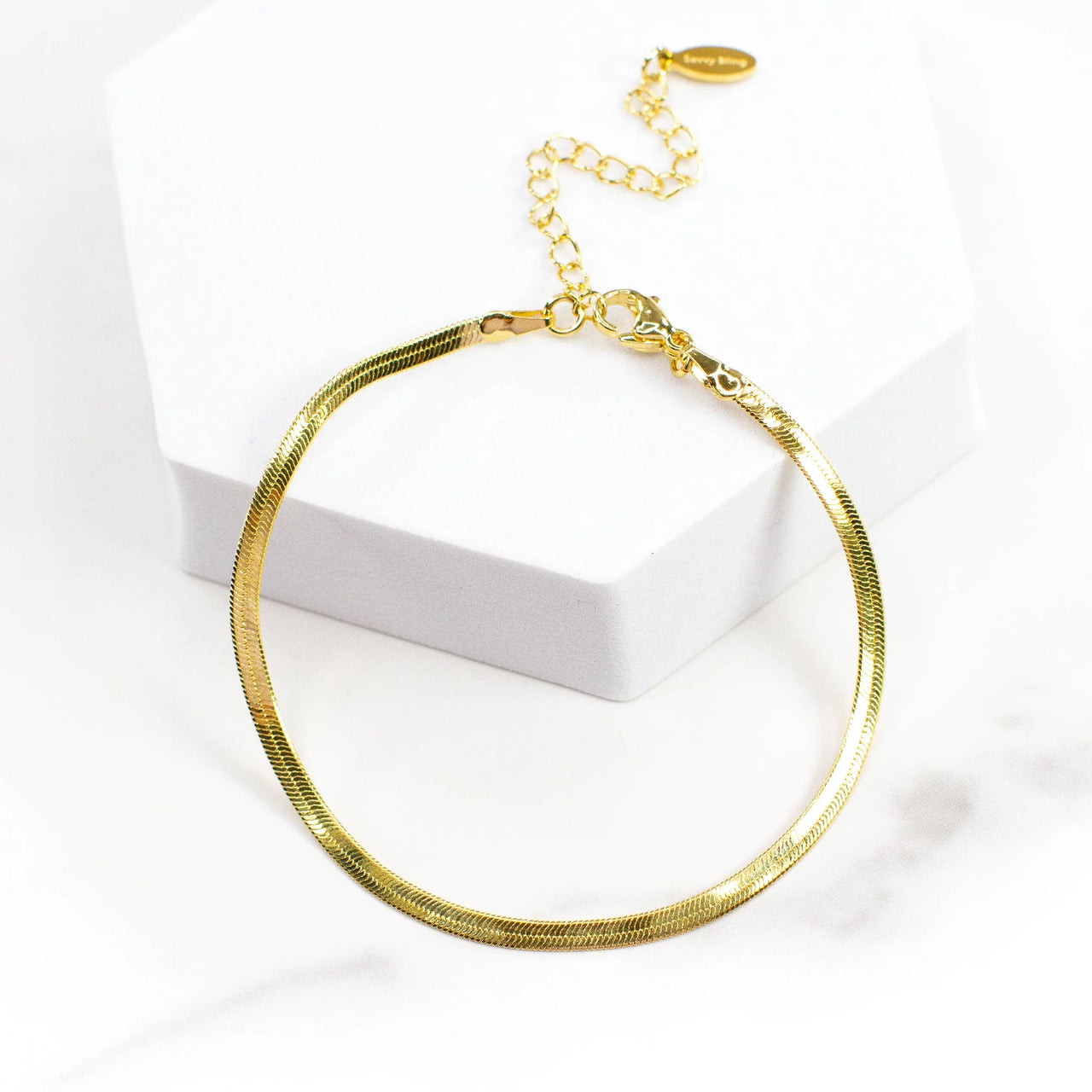 {SB}Gold Silver 5mm Herringbone Bracelet