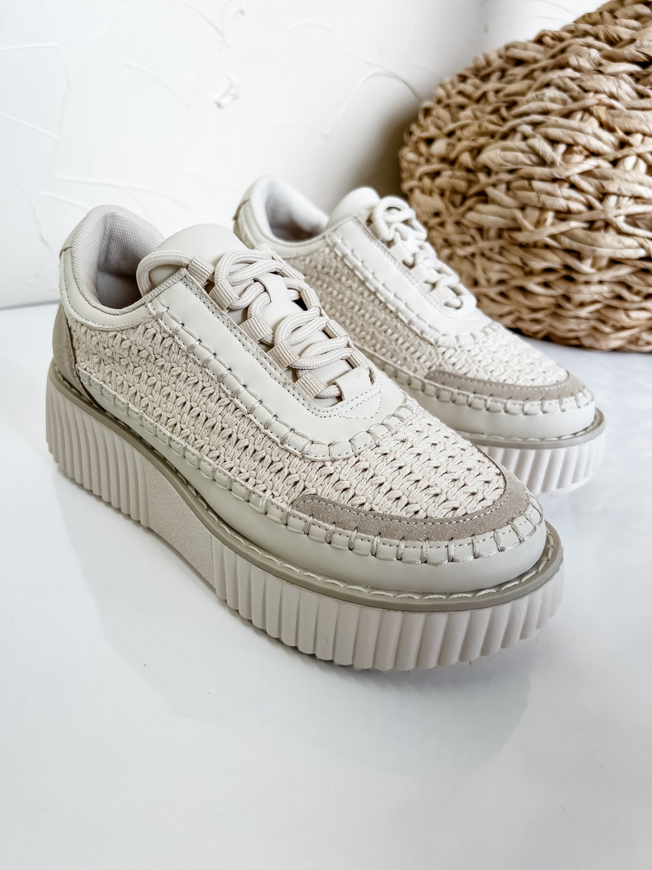 Sweet Woven Sneakers- Cream