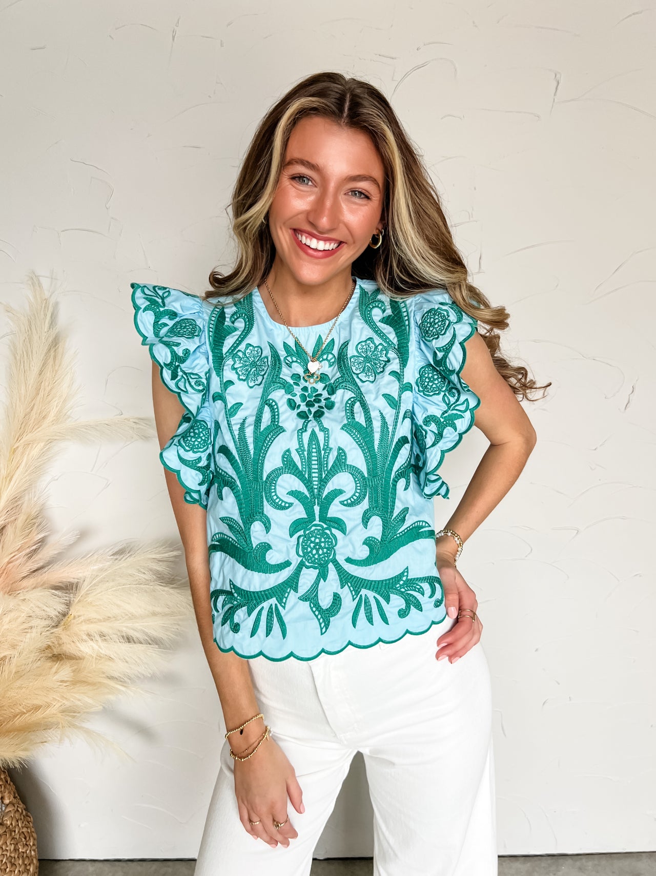 Beautiful As Spring Embroidered Top