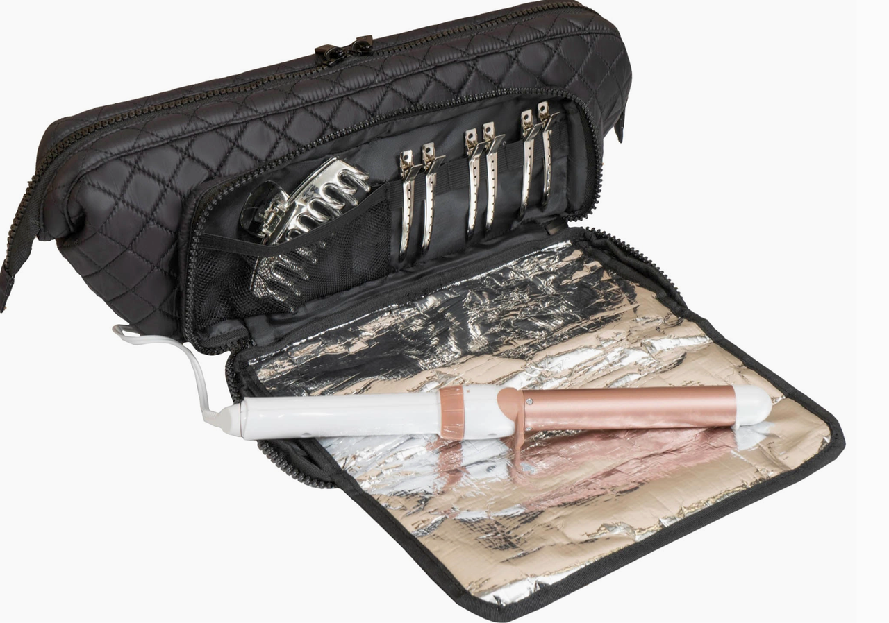 Diamond Quilted Puffer Nylon Hair Tool Travel Bag