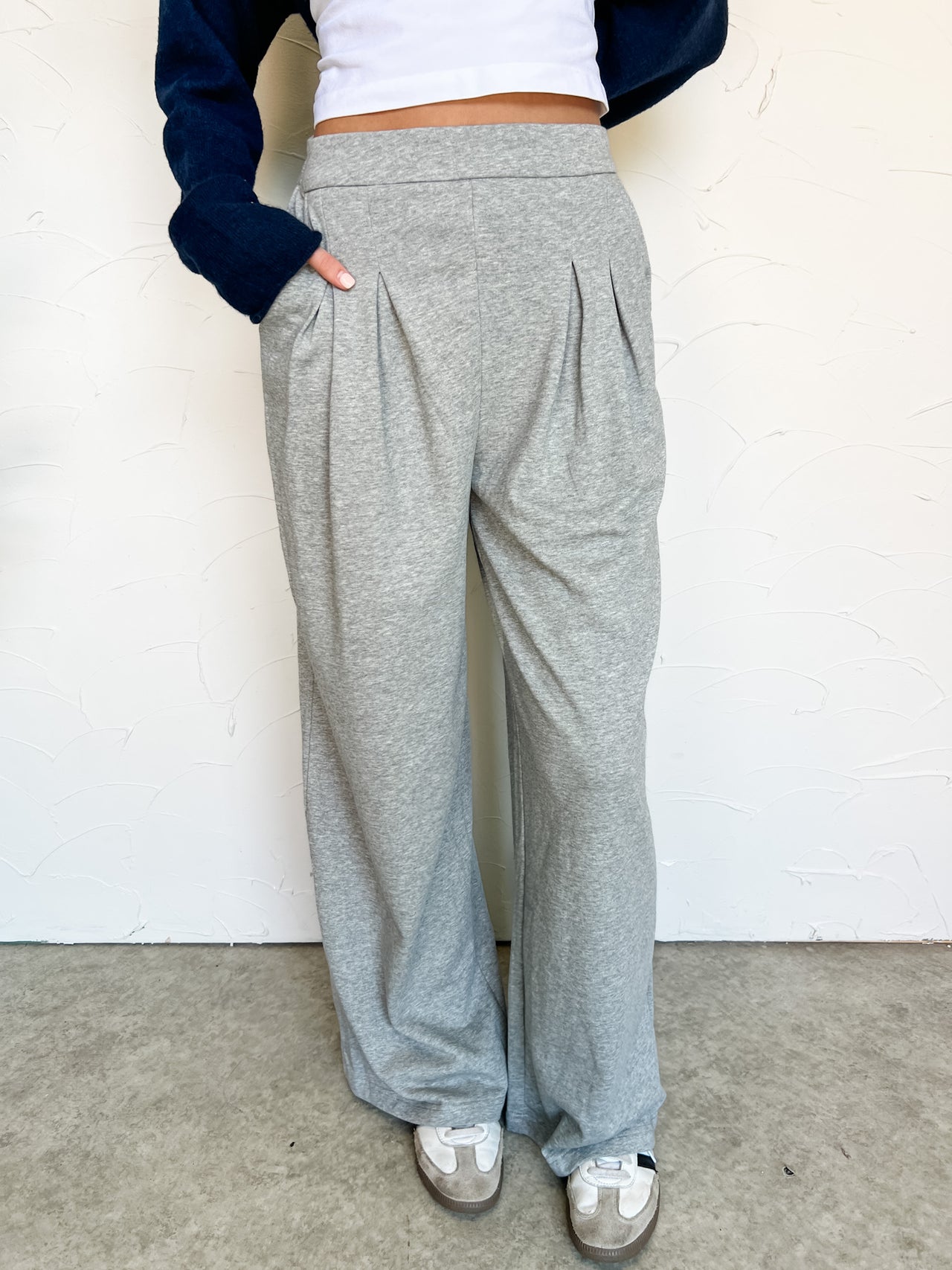 More Than Perfect Front Pleated Sweatpants