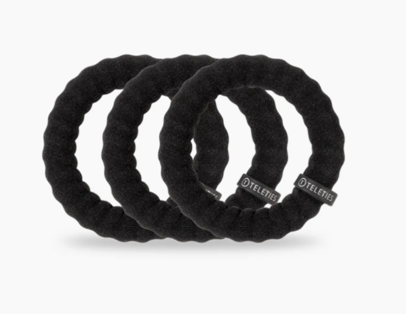 Large Nylon Hair Ties- Jet Black