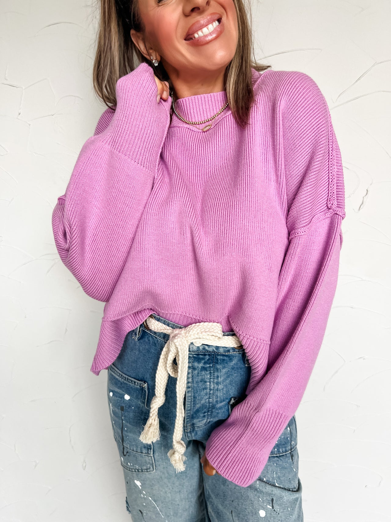 Rein It In Wide Fit Sweater- Mauve