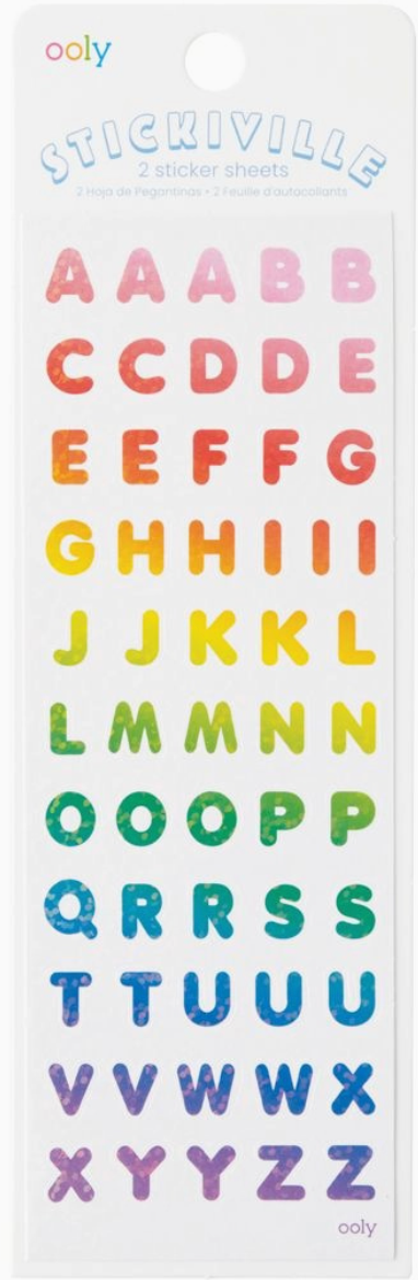 Rainbow Letters Stickers