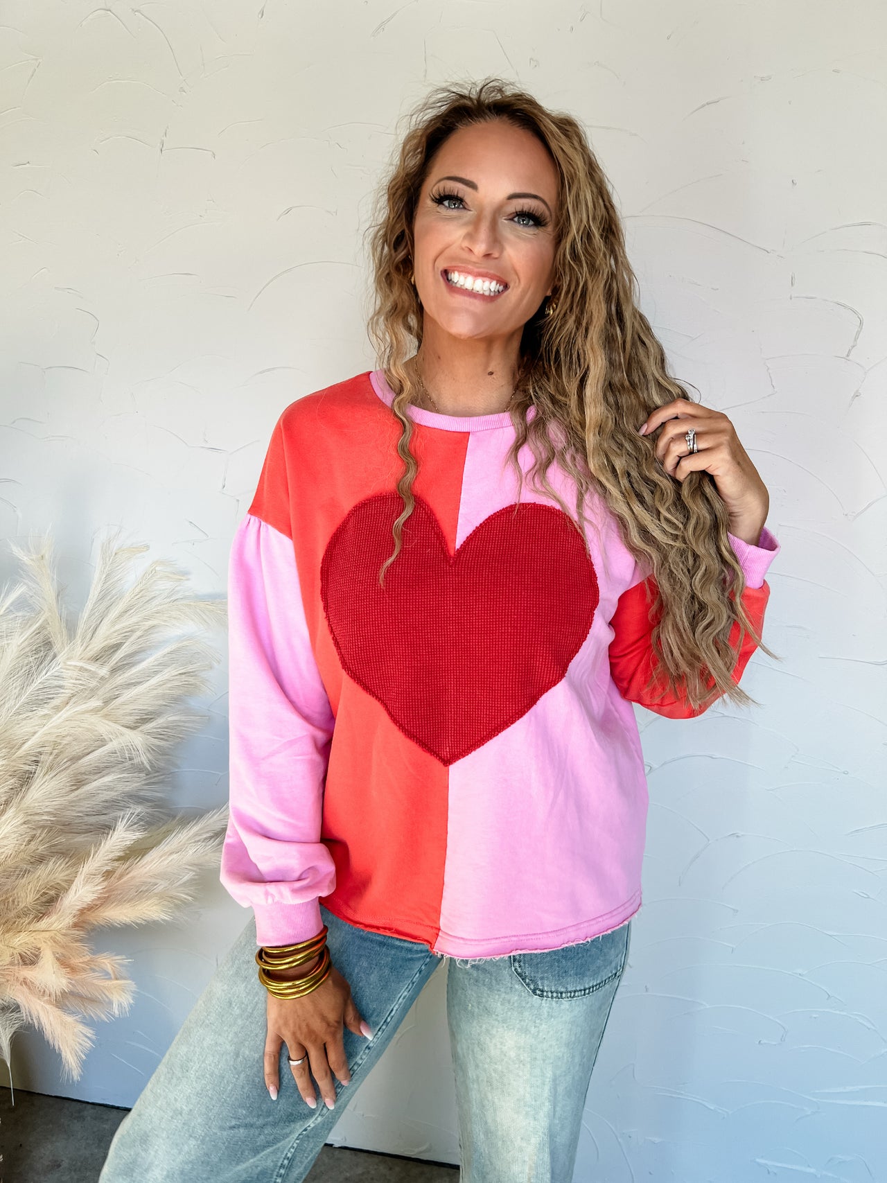 Heart On My Chest Mineral Wash Color Block Top