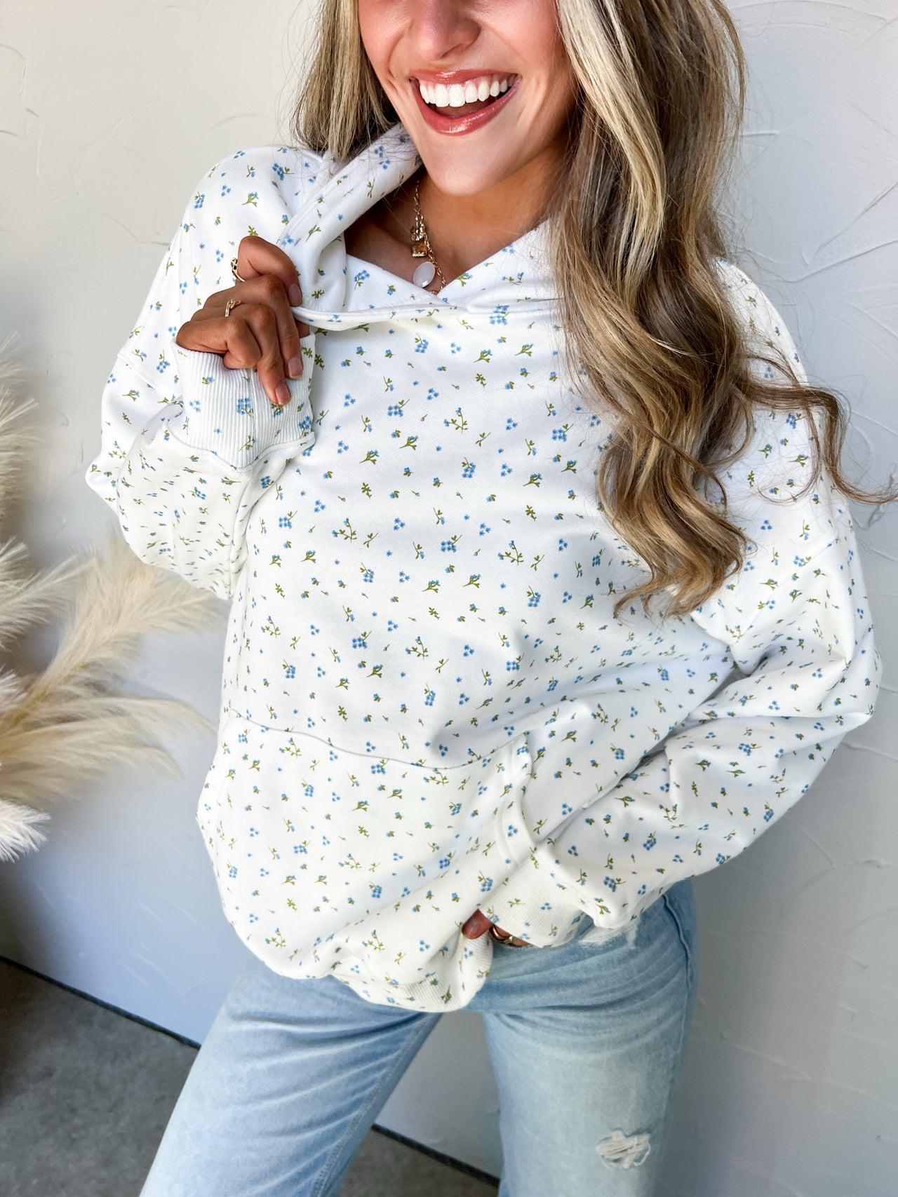 Spring Fever Ditsy Floral Oversized Hoodie