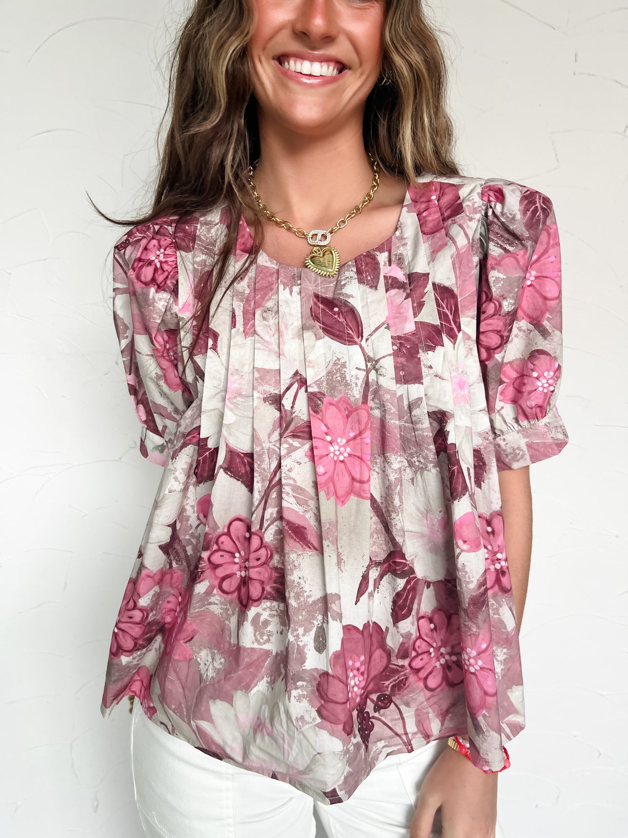 Lighten The Mood Floral Top- Rosey