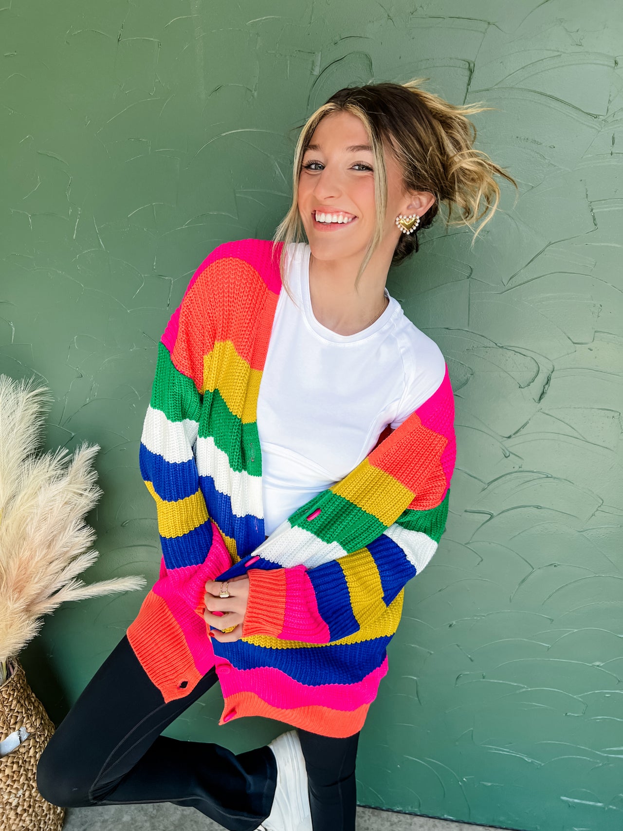 Holding All The Cards Color Block Long Sweater Cardigan