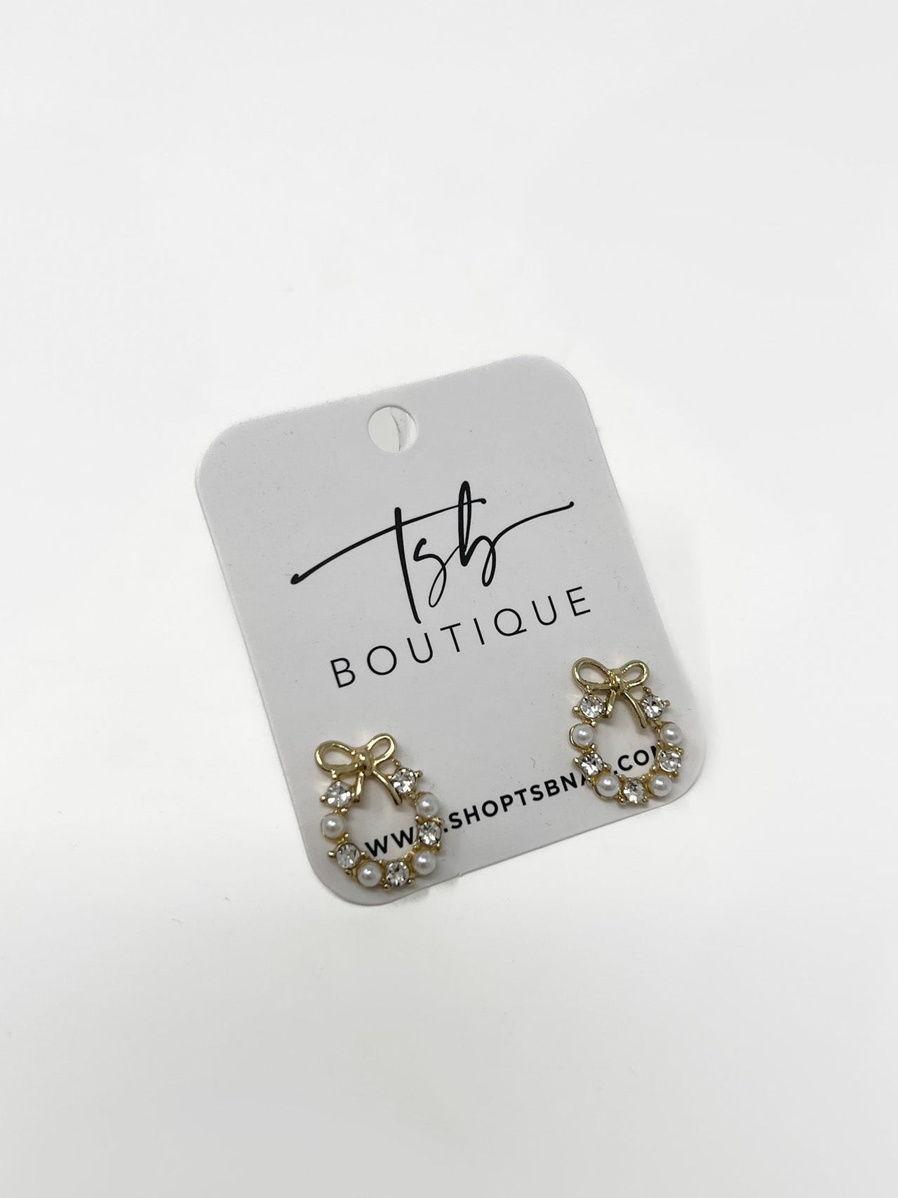 Gianna Bow Pearl Garland Studs