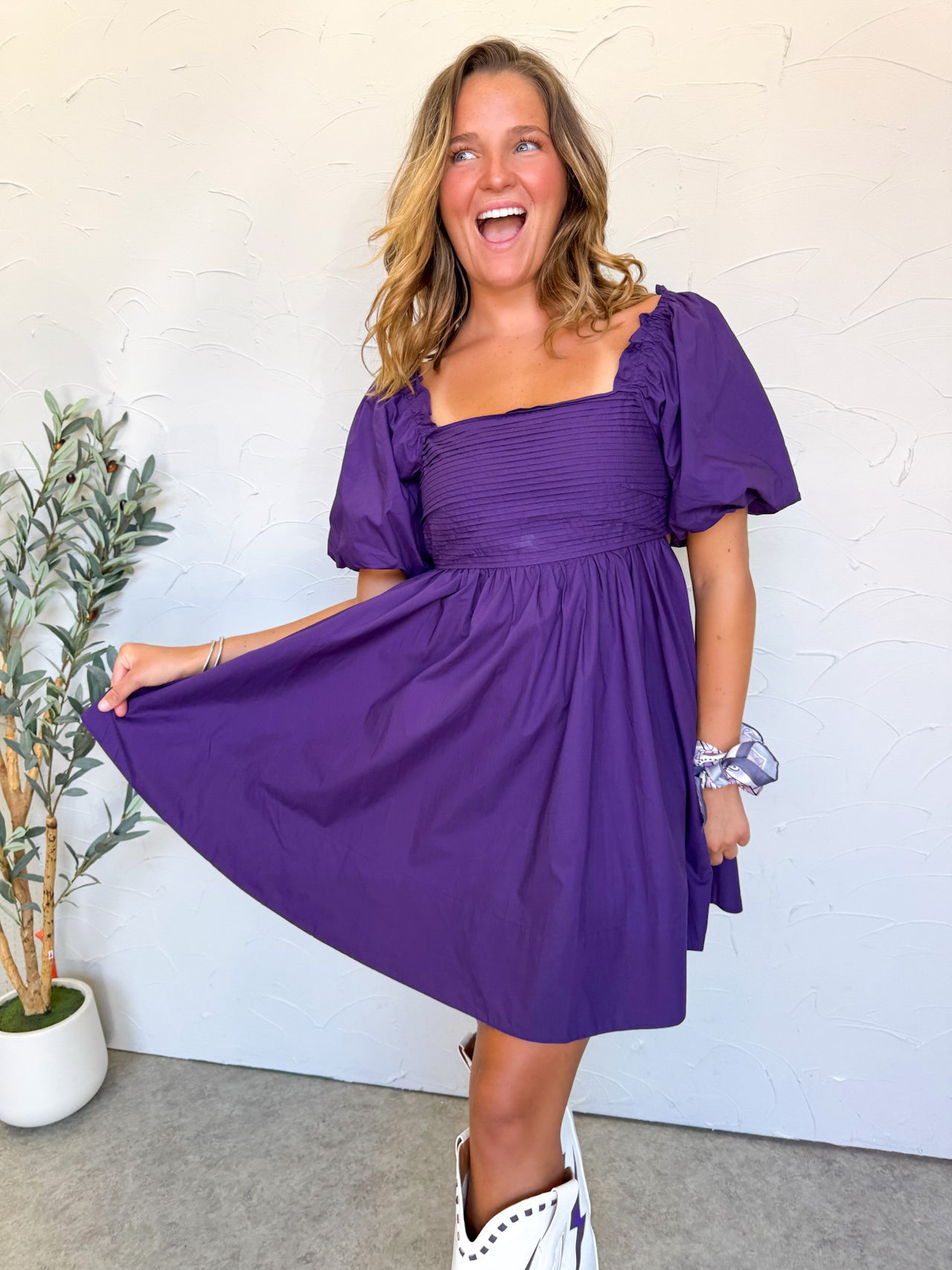 Pretty In Purple Ruffle Mini Dress