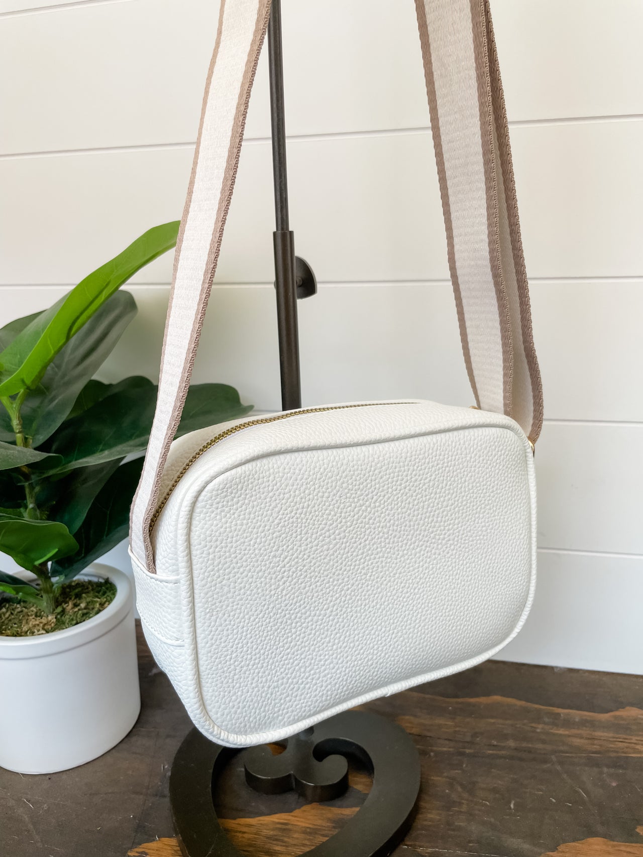 Krista Straight Woven Strap- White