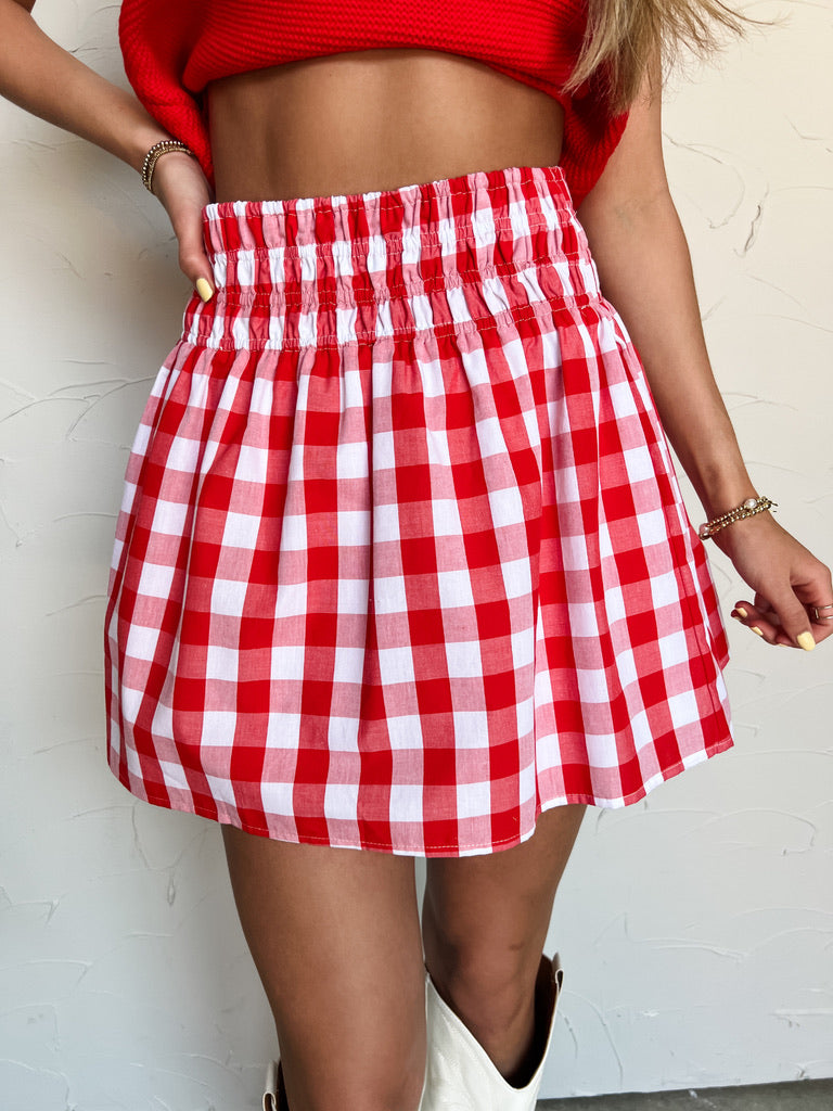 Brighten My Day Checkered Plaid Skirt
