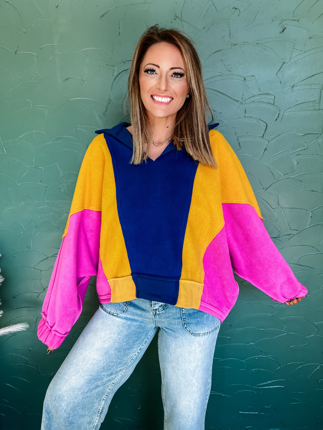 Cherished Charm Color Block Sweatshirt