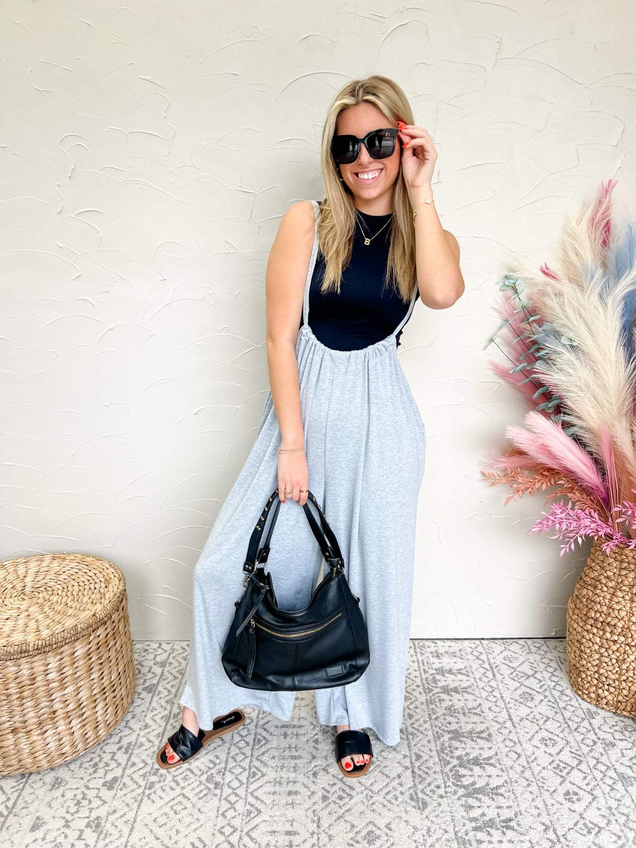 Oh Happy Day Slouchy Suspender Jumpsuit