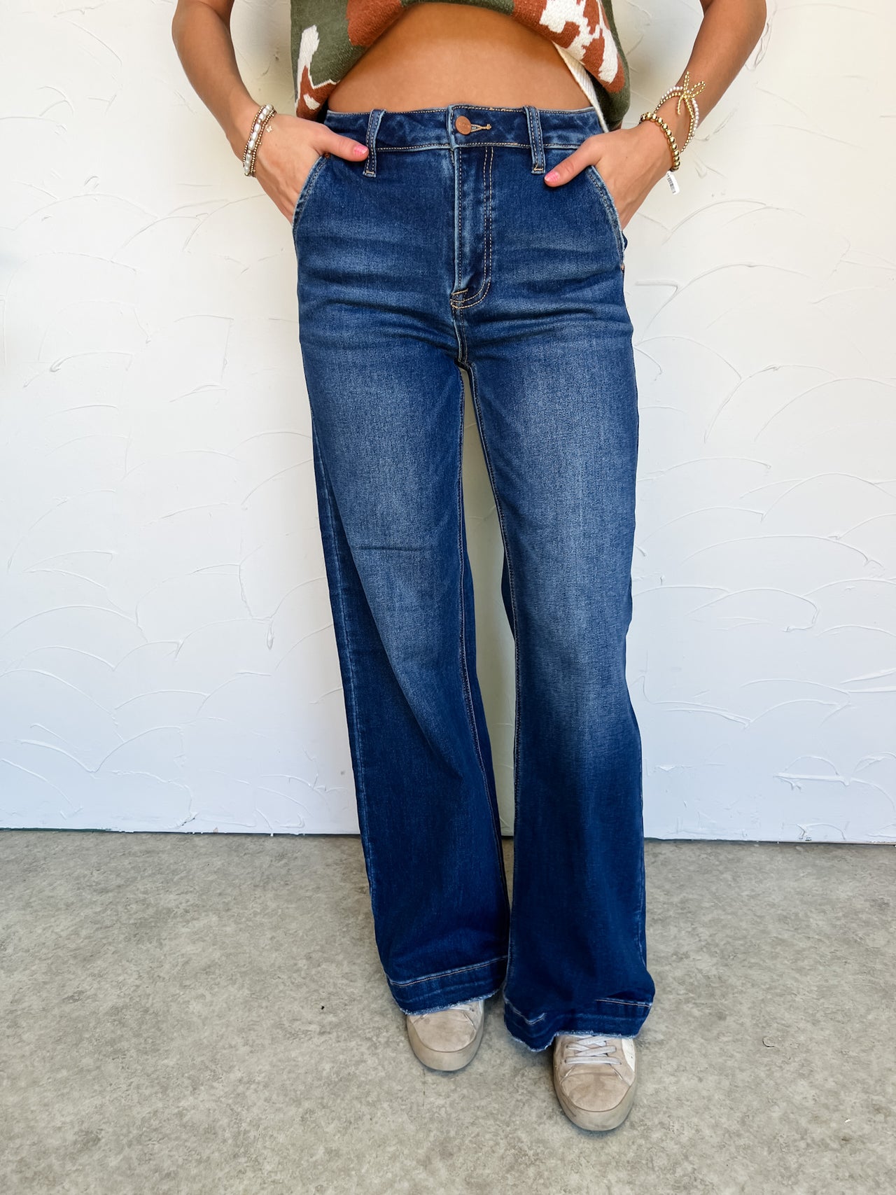 Count On Me High Rise Slanted Pocket Jeans