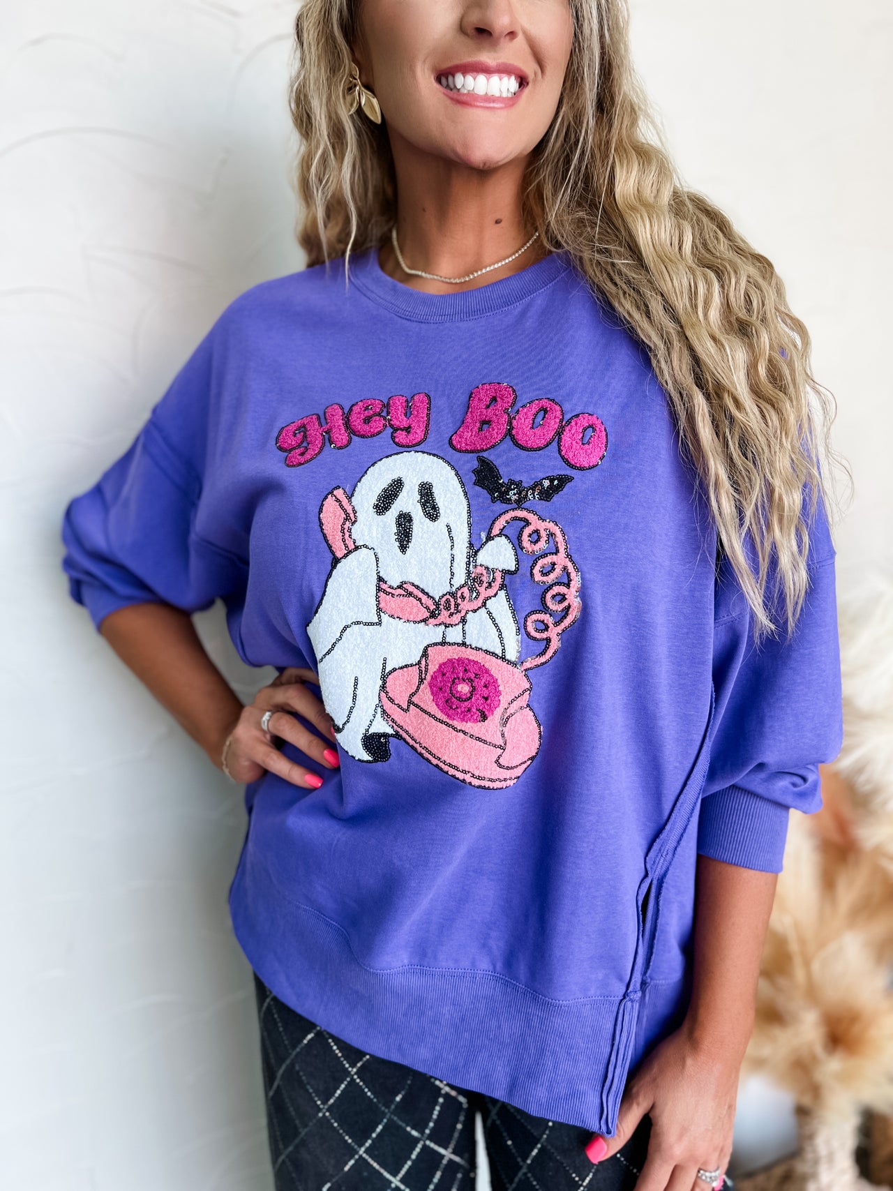 Hey Boo Sequin Sweatshirt