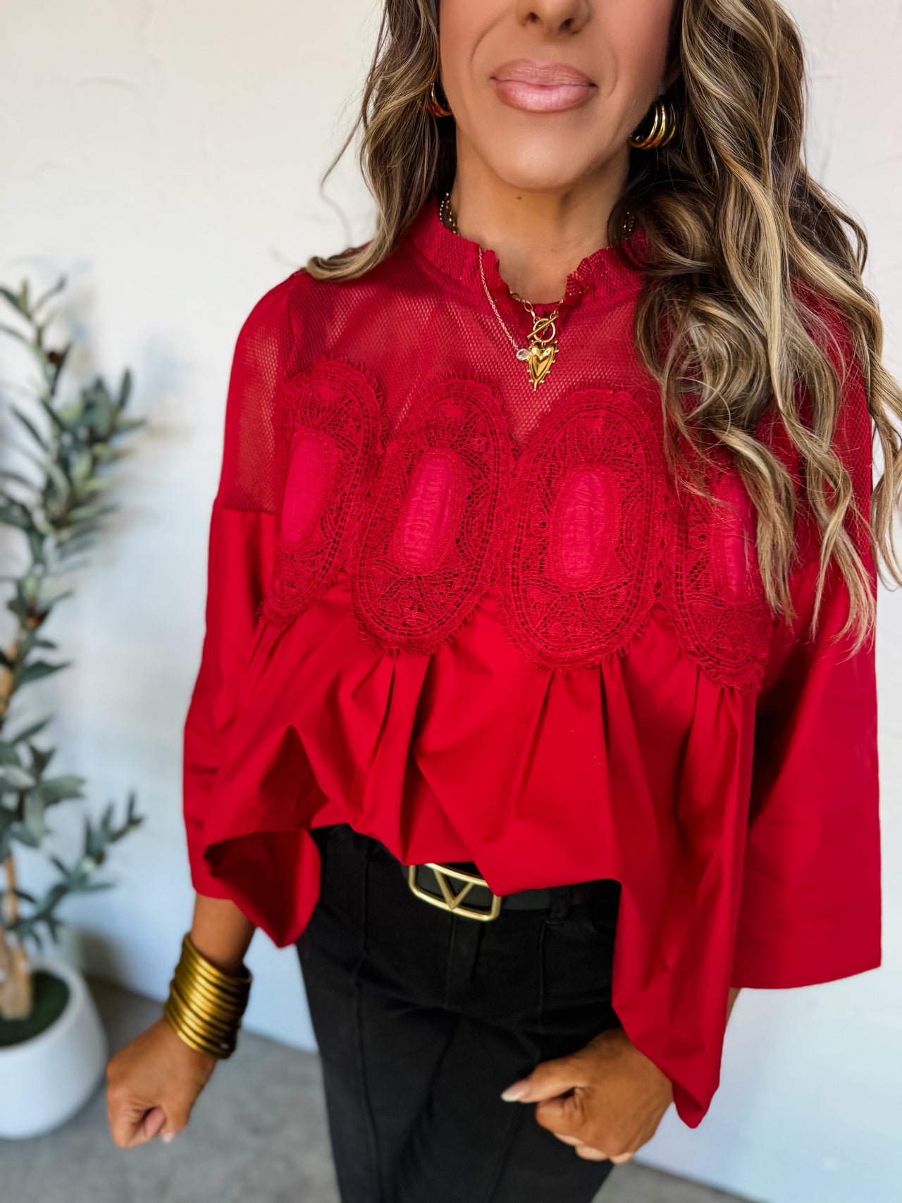 Stay Beautiful Classic Burgundy Top