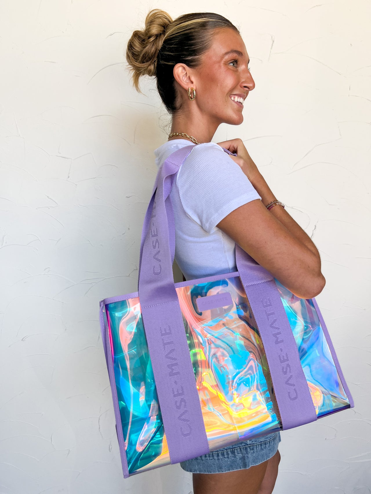 Soap Bubble Beach Tote Shoulder Bag - Iridescent