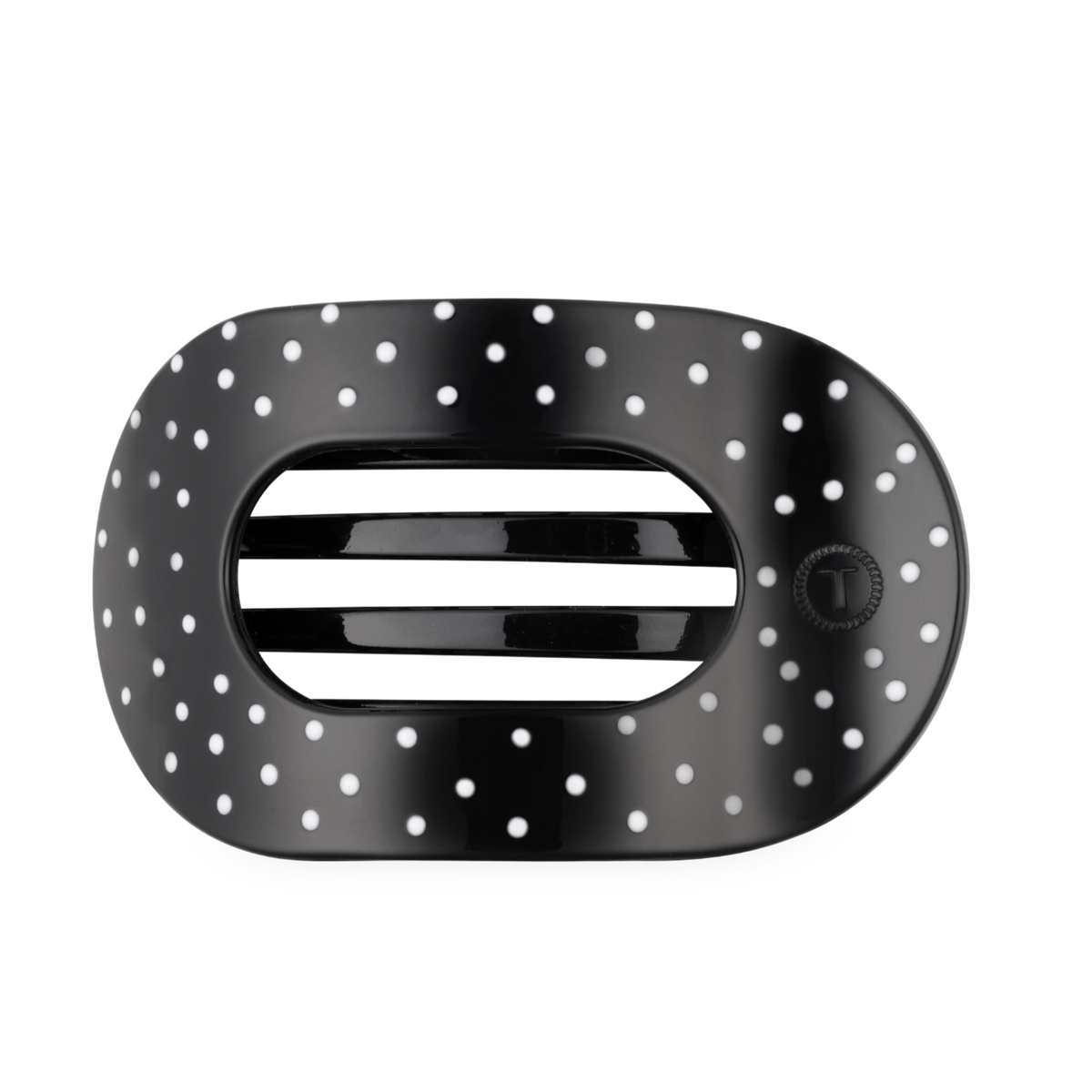 Black air vent with white polka dots on a transparent background