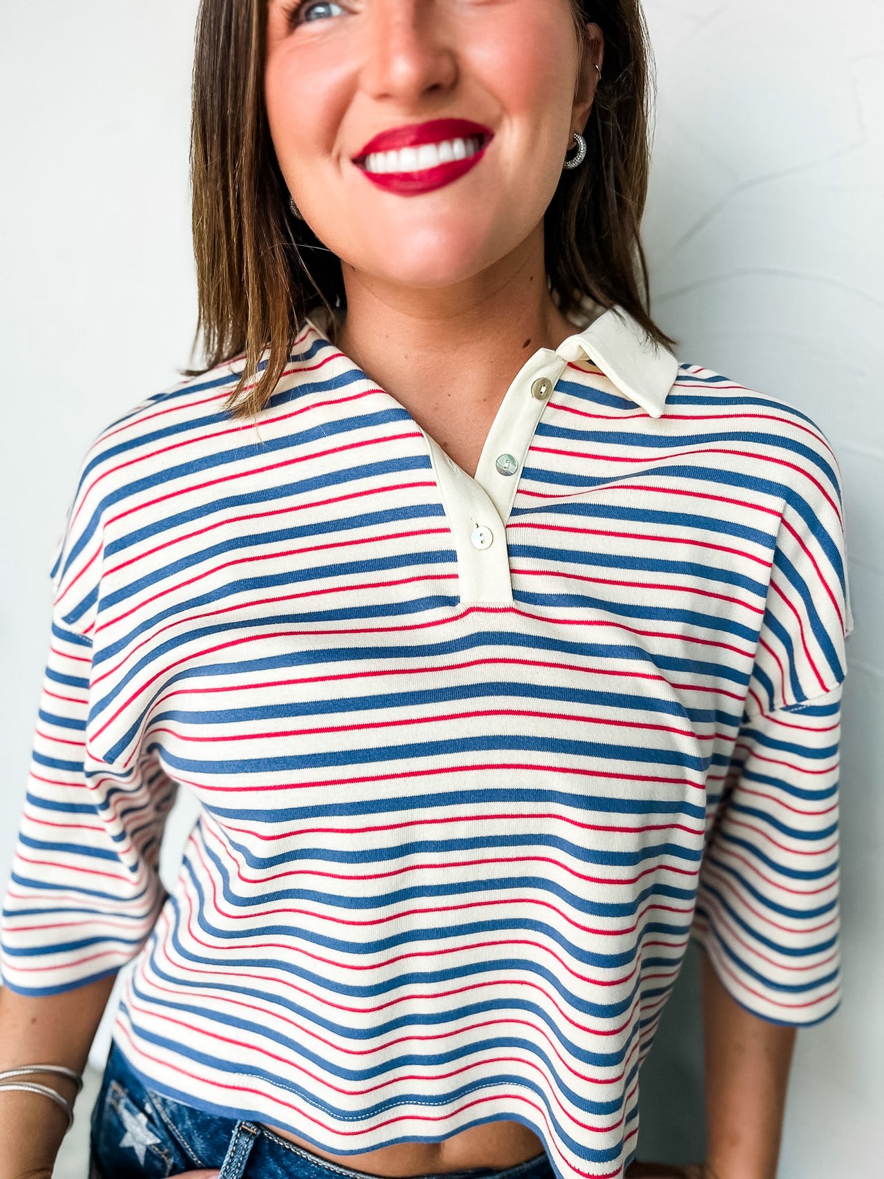 On The Way Cropped Top- Slate Blue