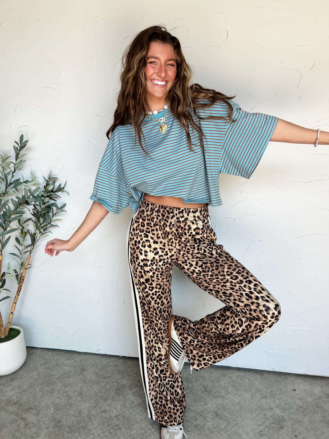 My Good Attitude Striped Wide Sleeve Top- Blue Multi