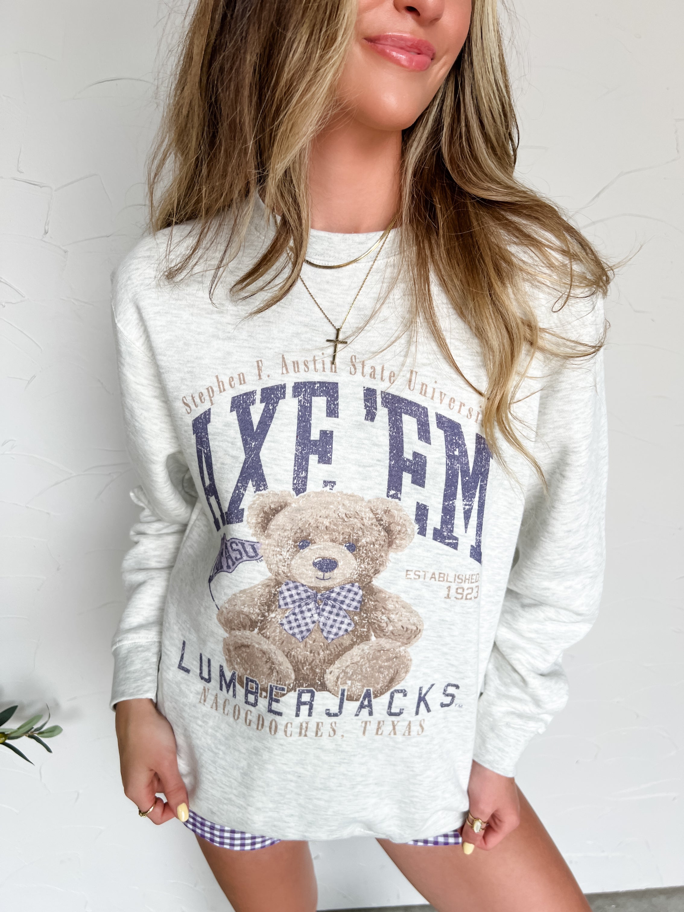 【  JEANS】INSTITUTIONAL LOGO BRUSHED SWEATSHIRT Graphic Sweatshirts