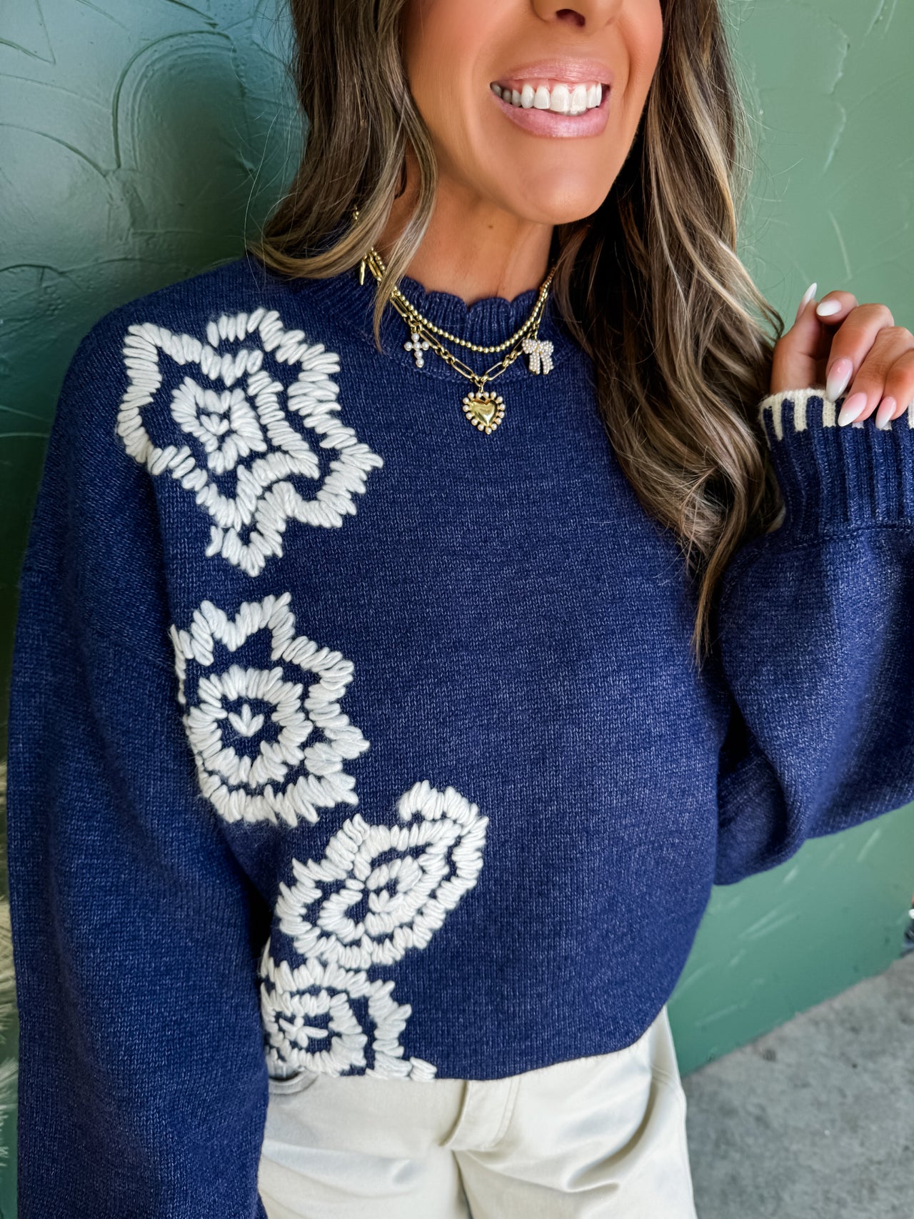 Good Things Are Coming Floral Mock Neck Sweater