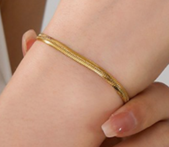 Herringbone Stainless Steel Waterproof Bracelet