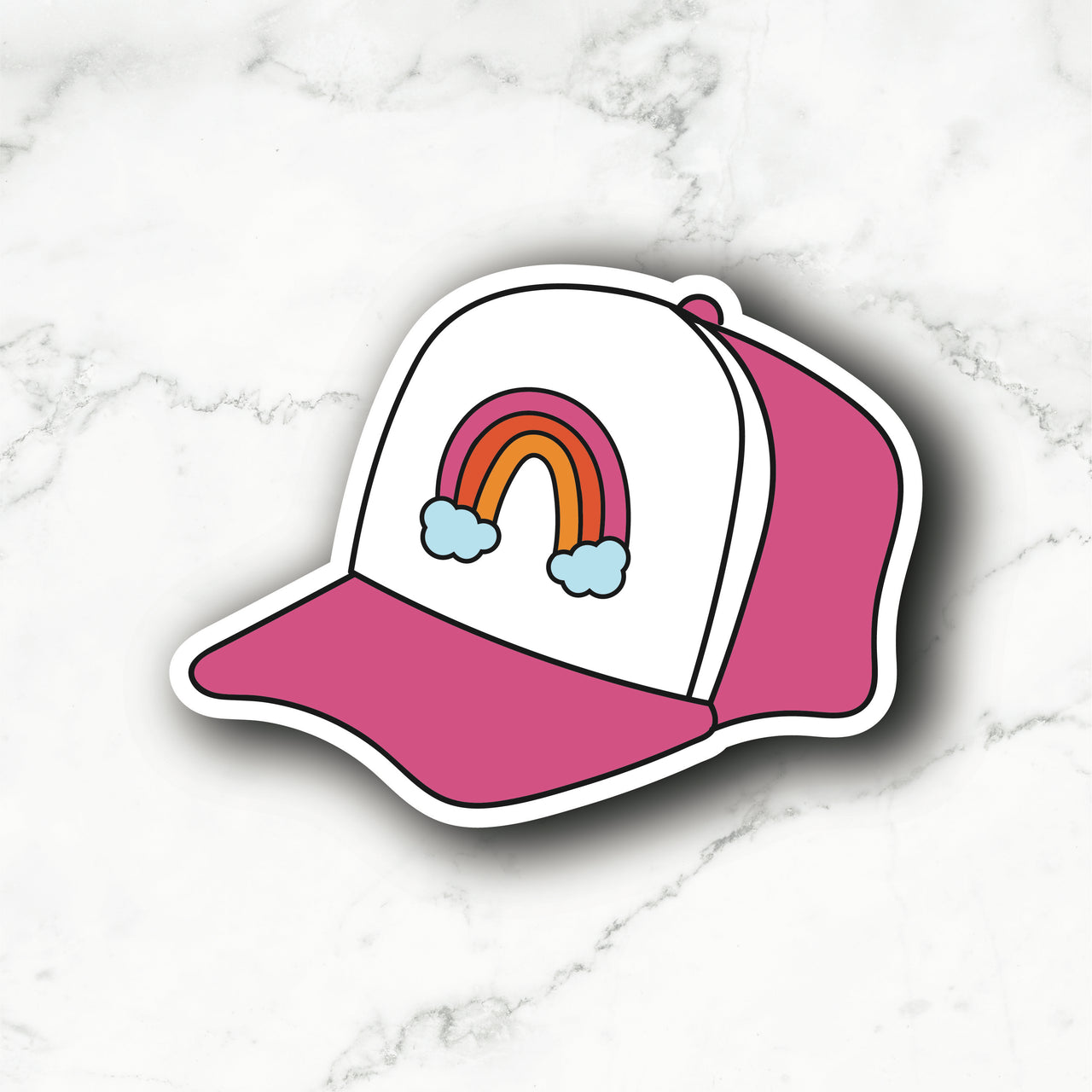 Rainbow Pink Hat Sticker