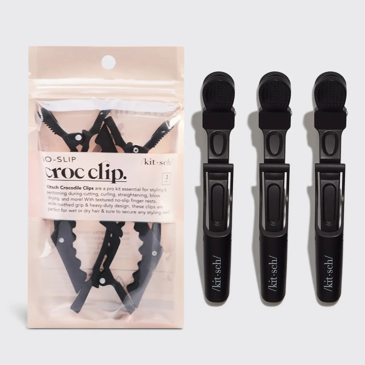 No Slip Crocodile Clip (3pc)- Black