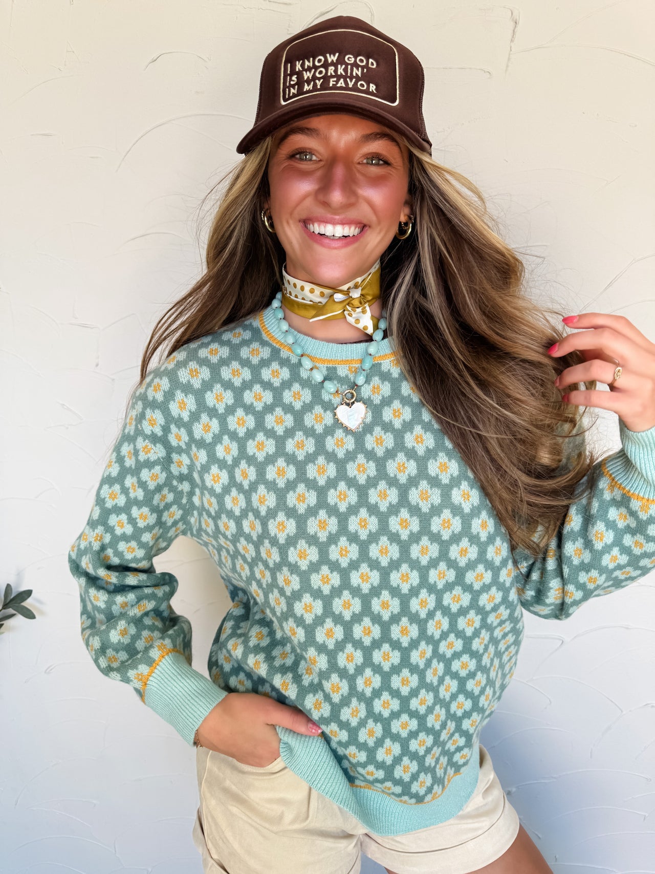 It's All For You Abstract Flower Sweater