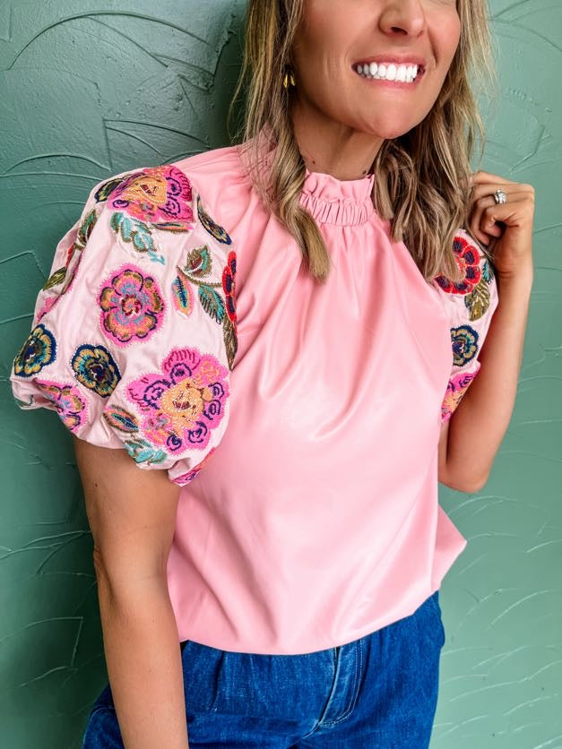 {THML} Dream Big Puff Sleeve Top