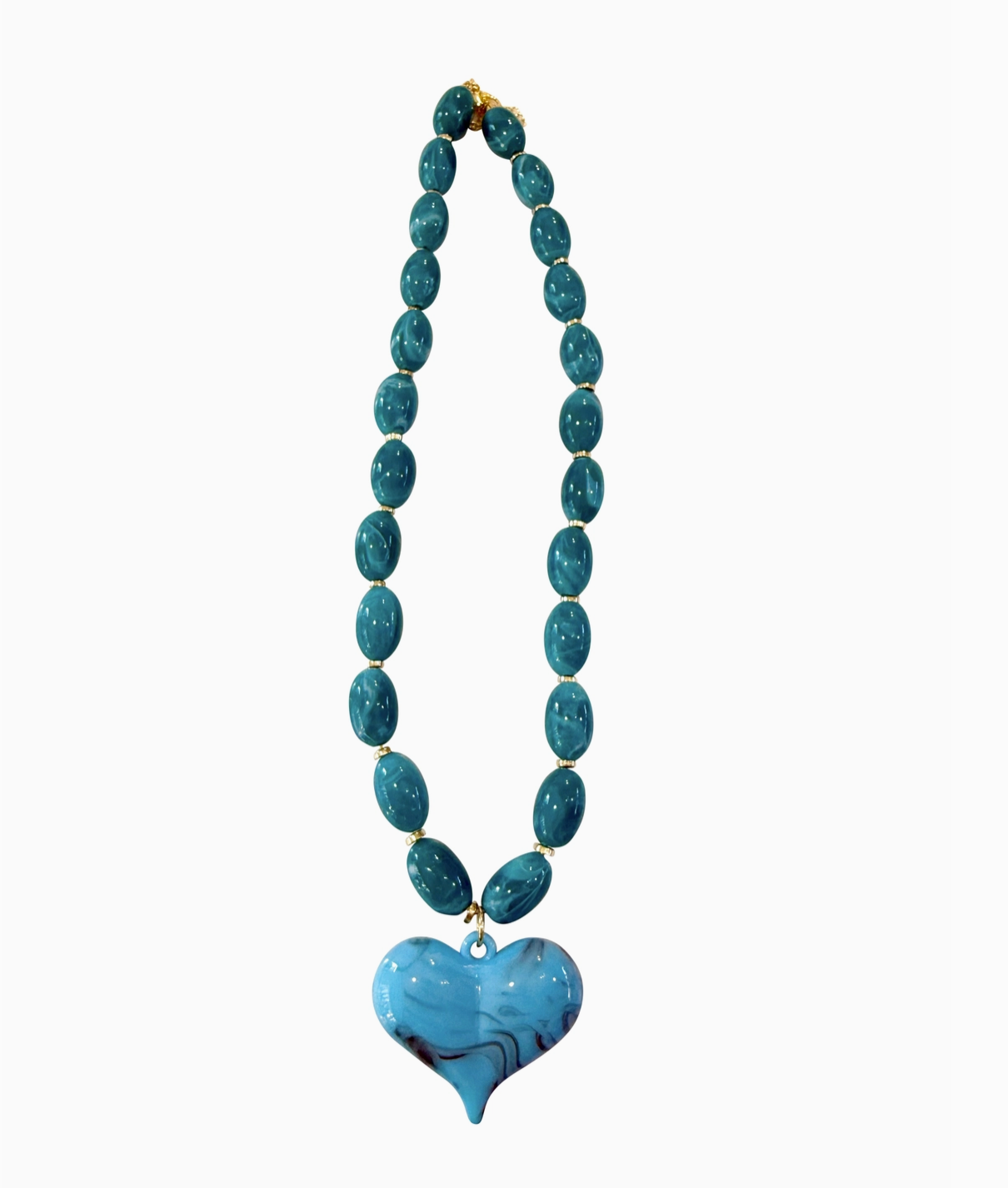 {Gemelli} Roxie Turquoise Beaded Necklace with Heart Charm