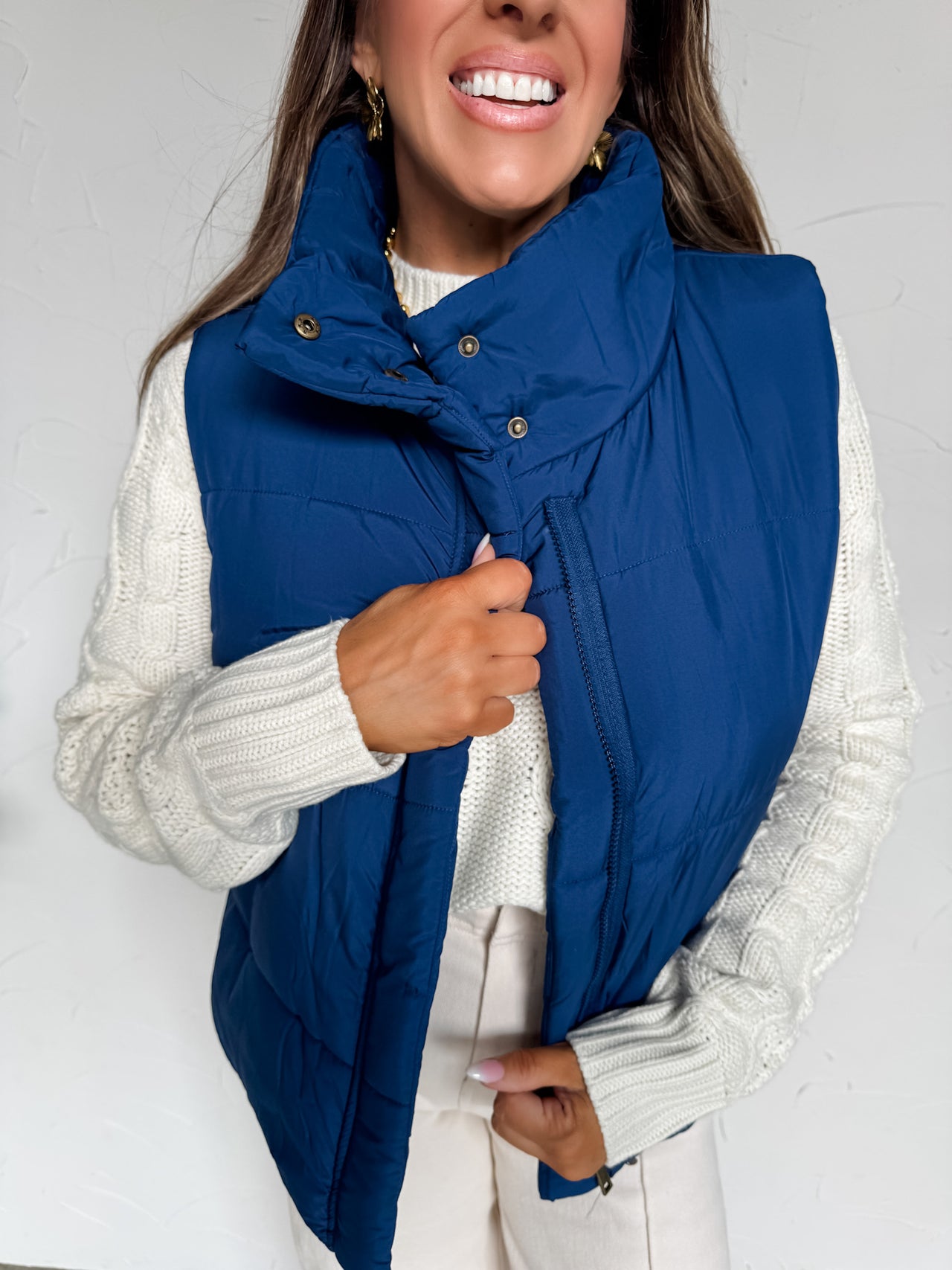 Almost Yours Puffer Vest- Navy
