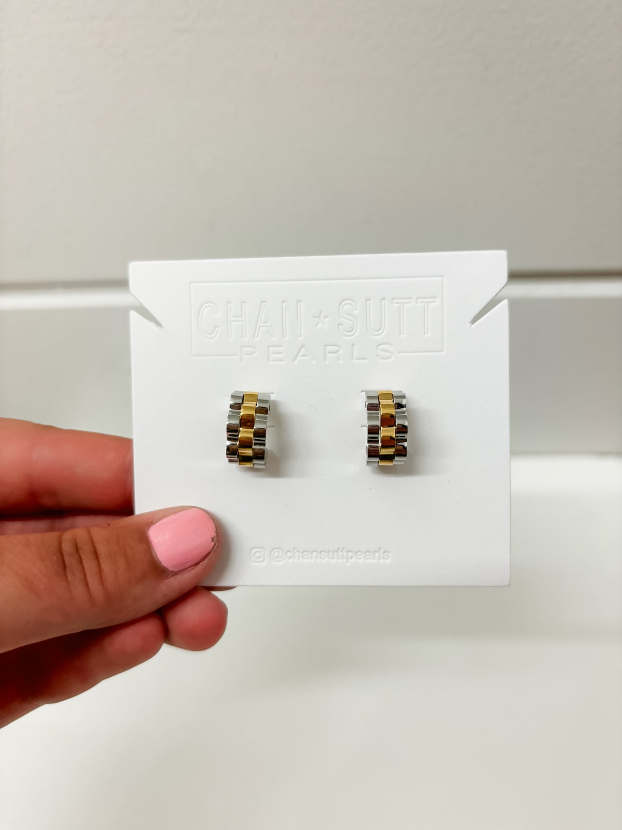 {CP} Small Rolly Earrings- Two Tone