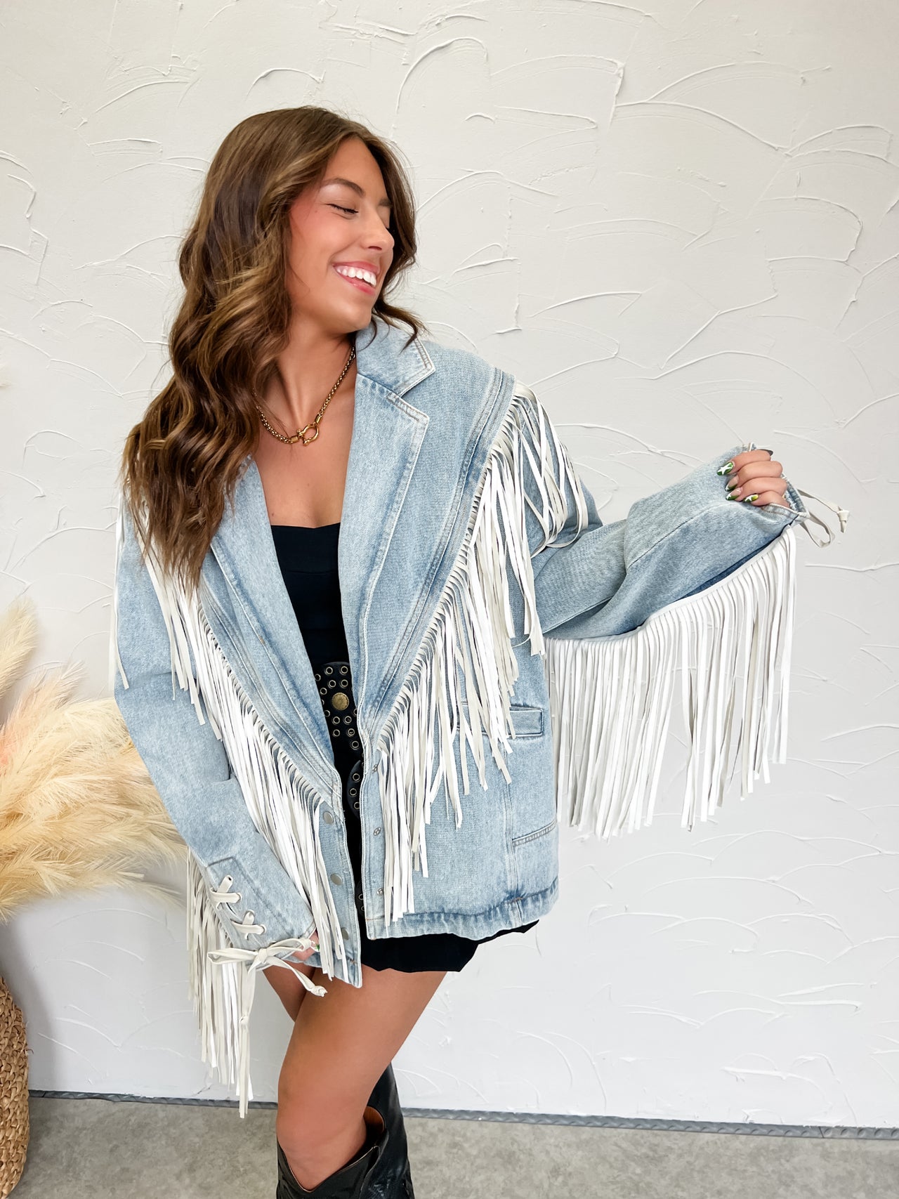 Fit As A Fiddle Fringed Denim Jacket