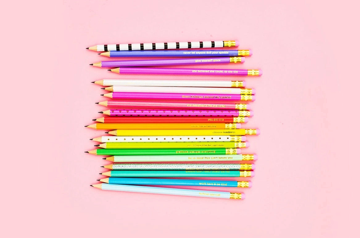 Pencil Set- Motivational Assorted Colors 22pcs
