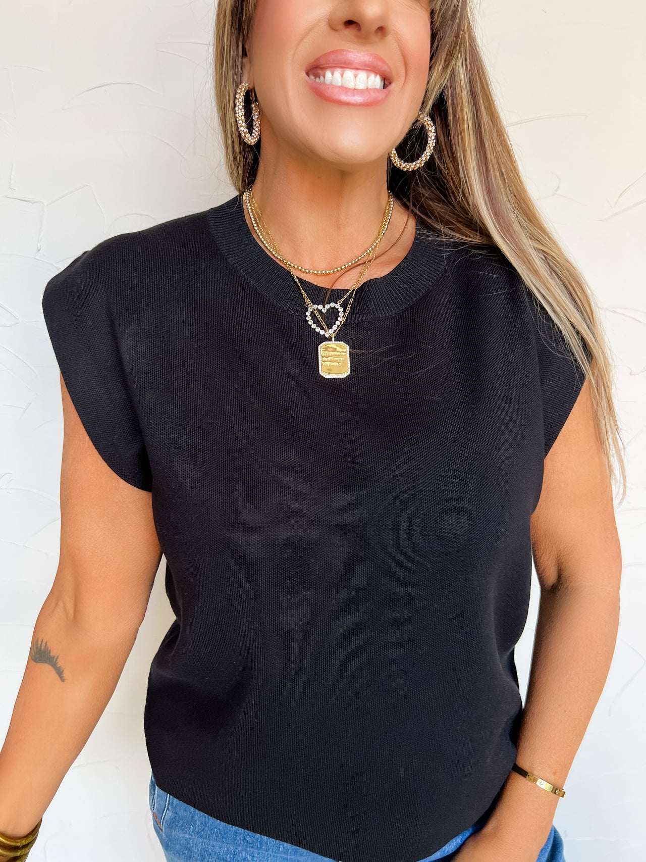 No Second Guess Straight Hem Top- Black