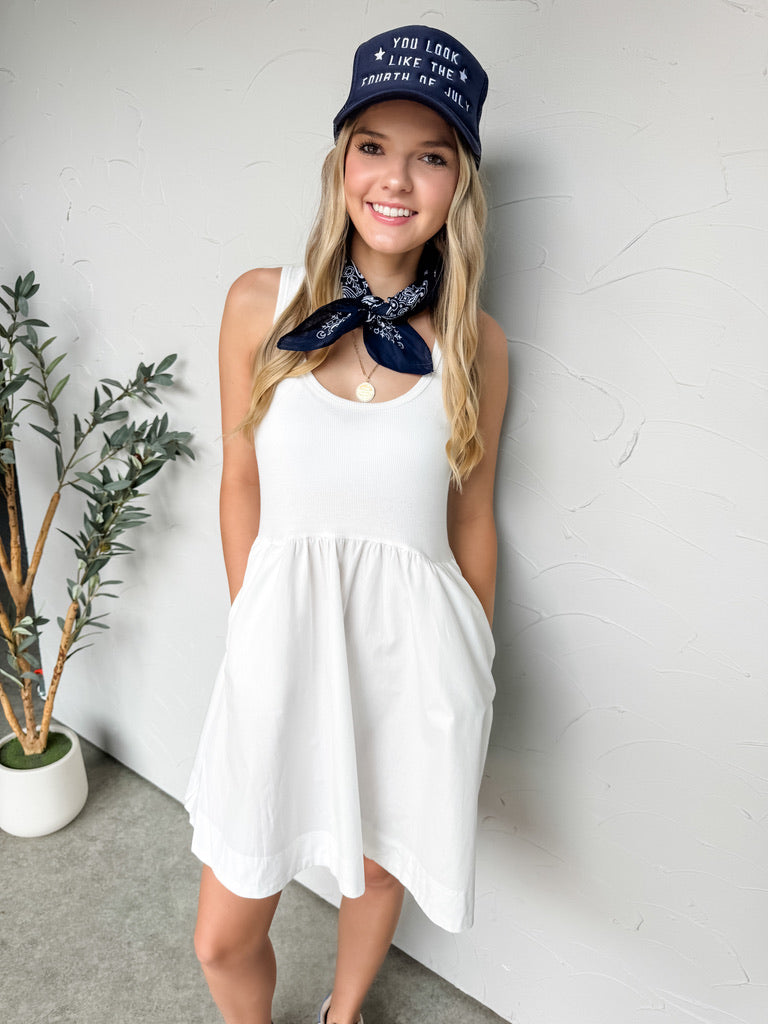 Relaxed With Style Flare Dress- White