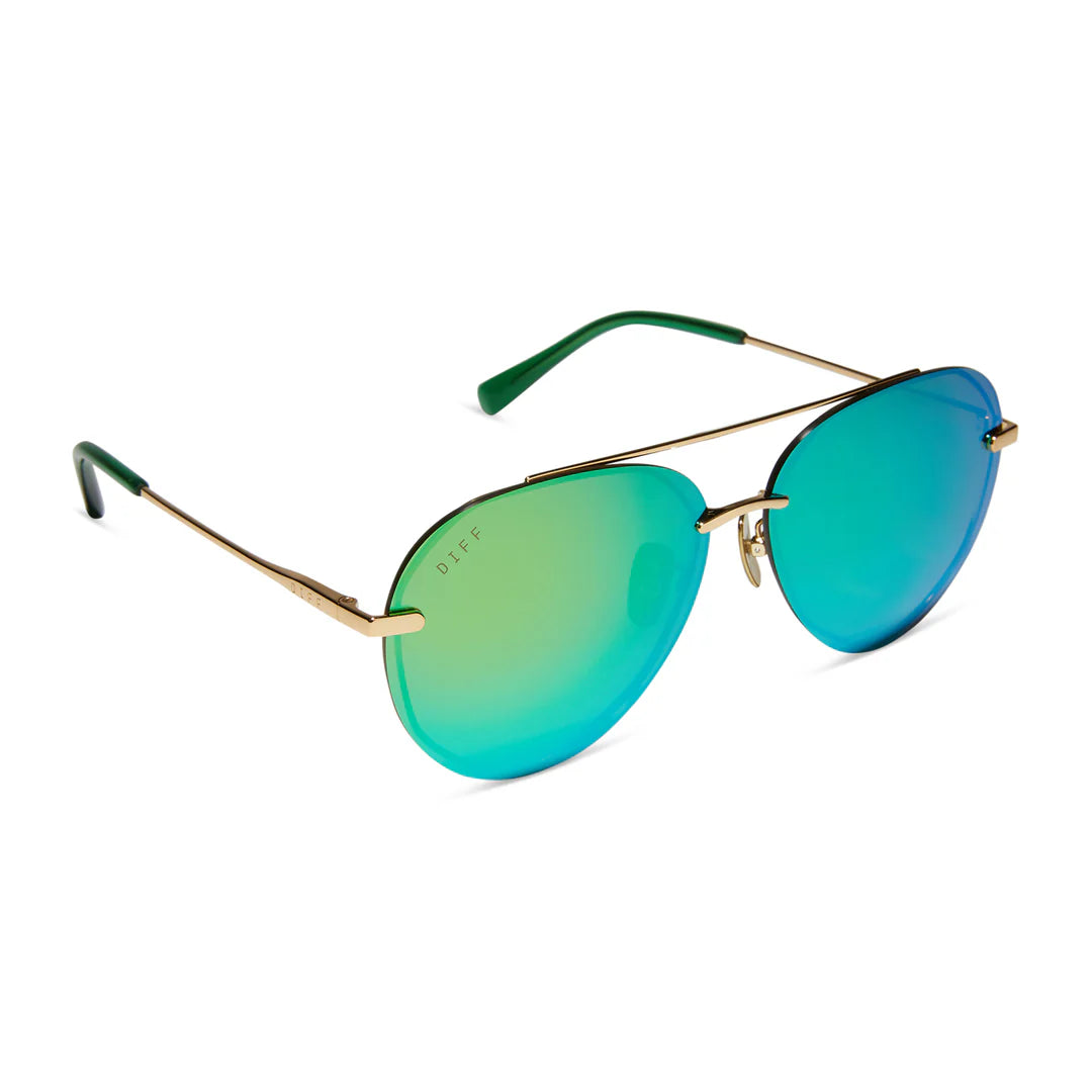 lenox gold + green mirror sunglasses