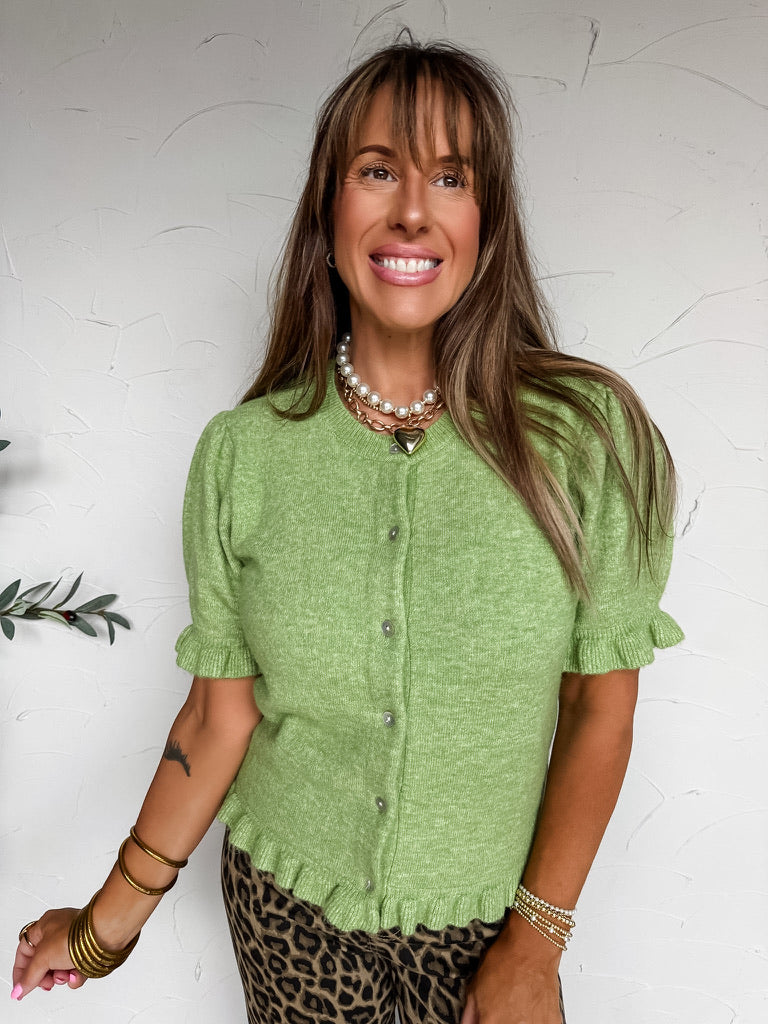 Cross My Mind Ruffle Hem Top