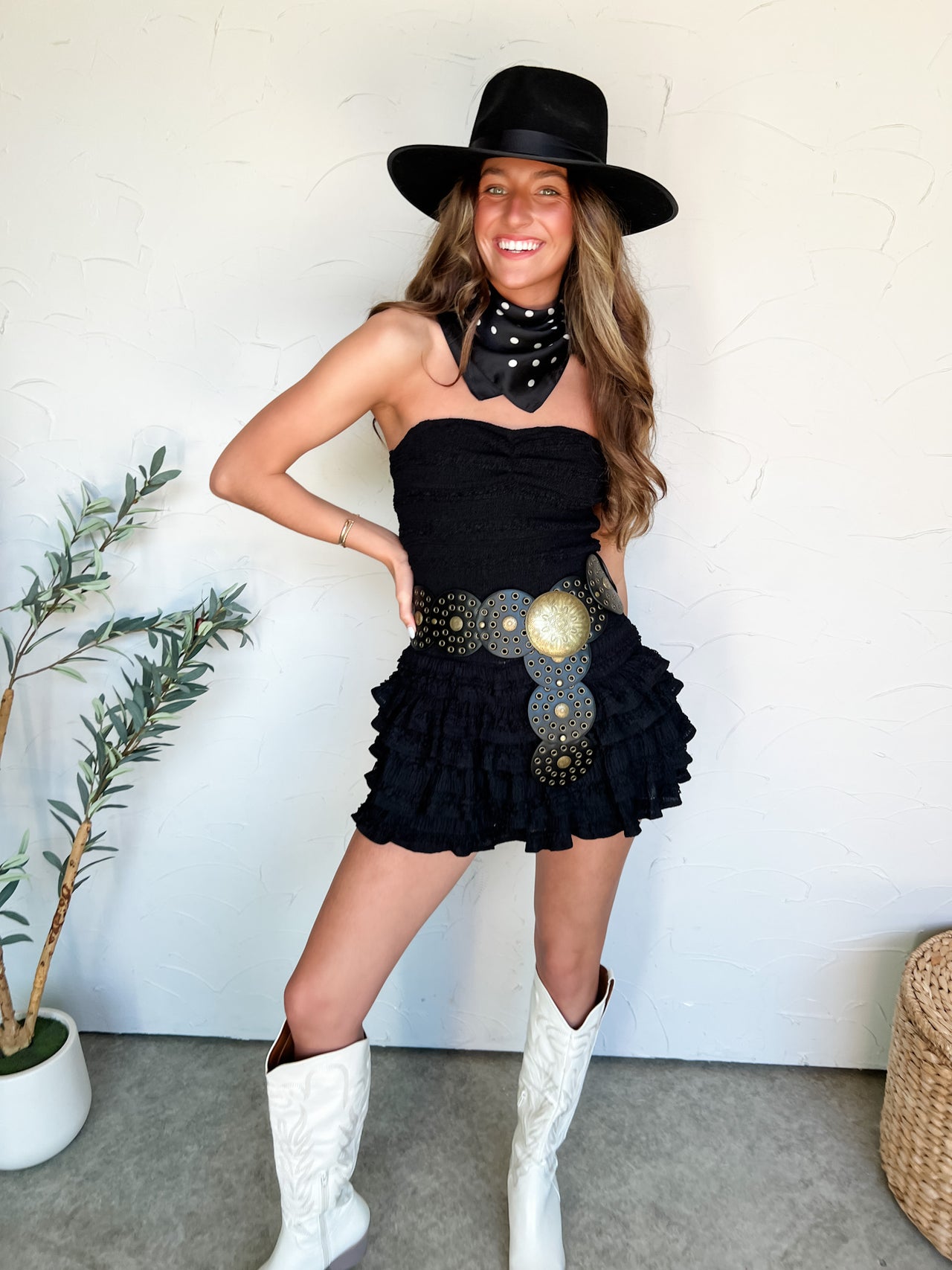 Here's My Hot Take Ruffle Romper Dress- Black