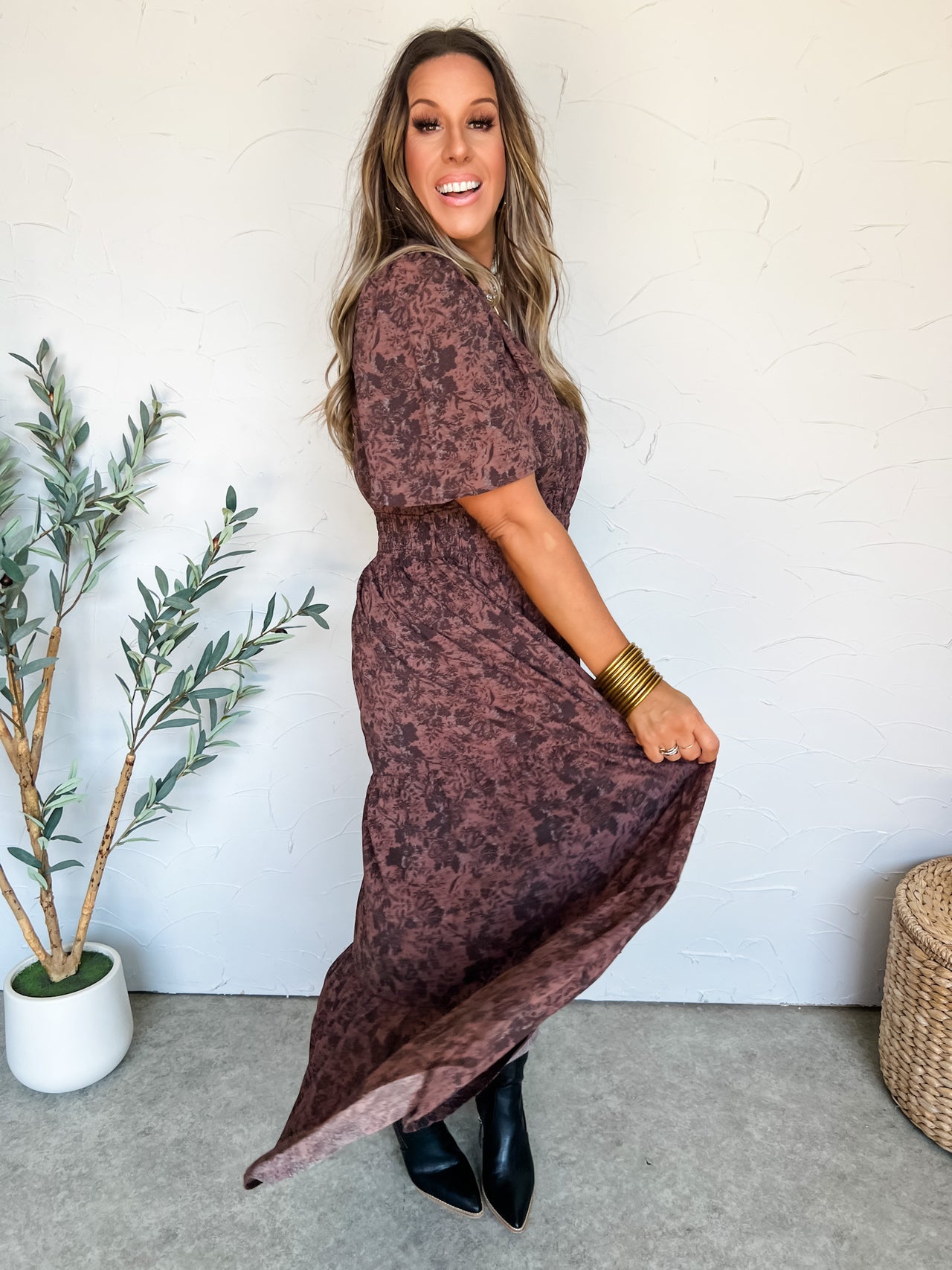 Deciding My Fate V Neck Midi Dress