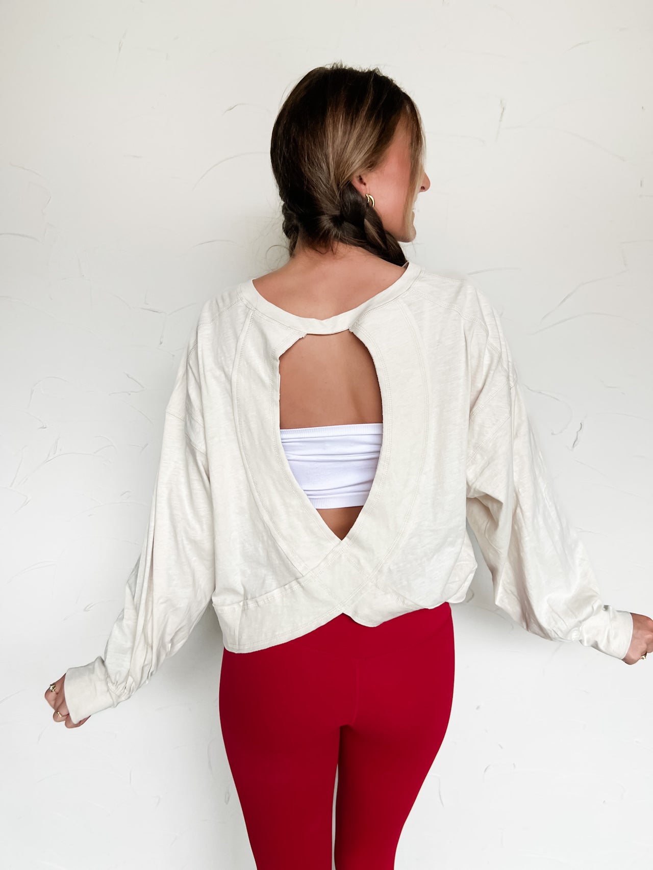 I'm Feeling Good Open Back Top- Bone