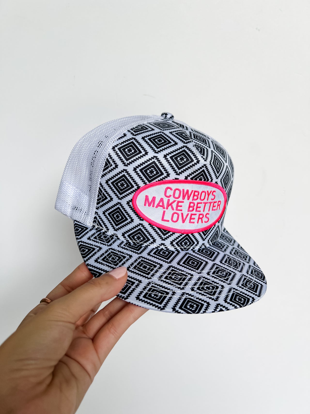 Better Lovers Hat- Black And White Aztec