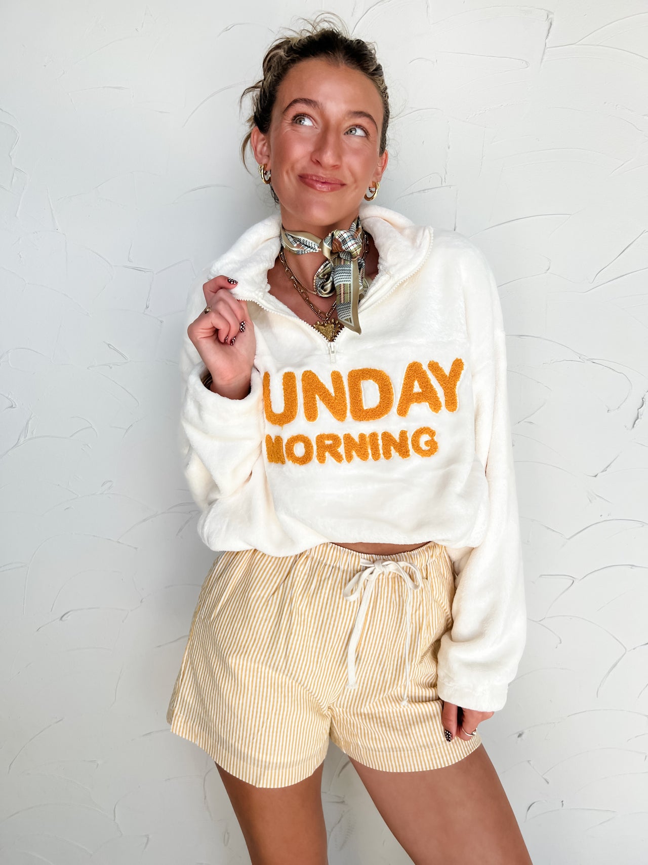 Sunday Morning Half Zip Up Pullover