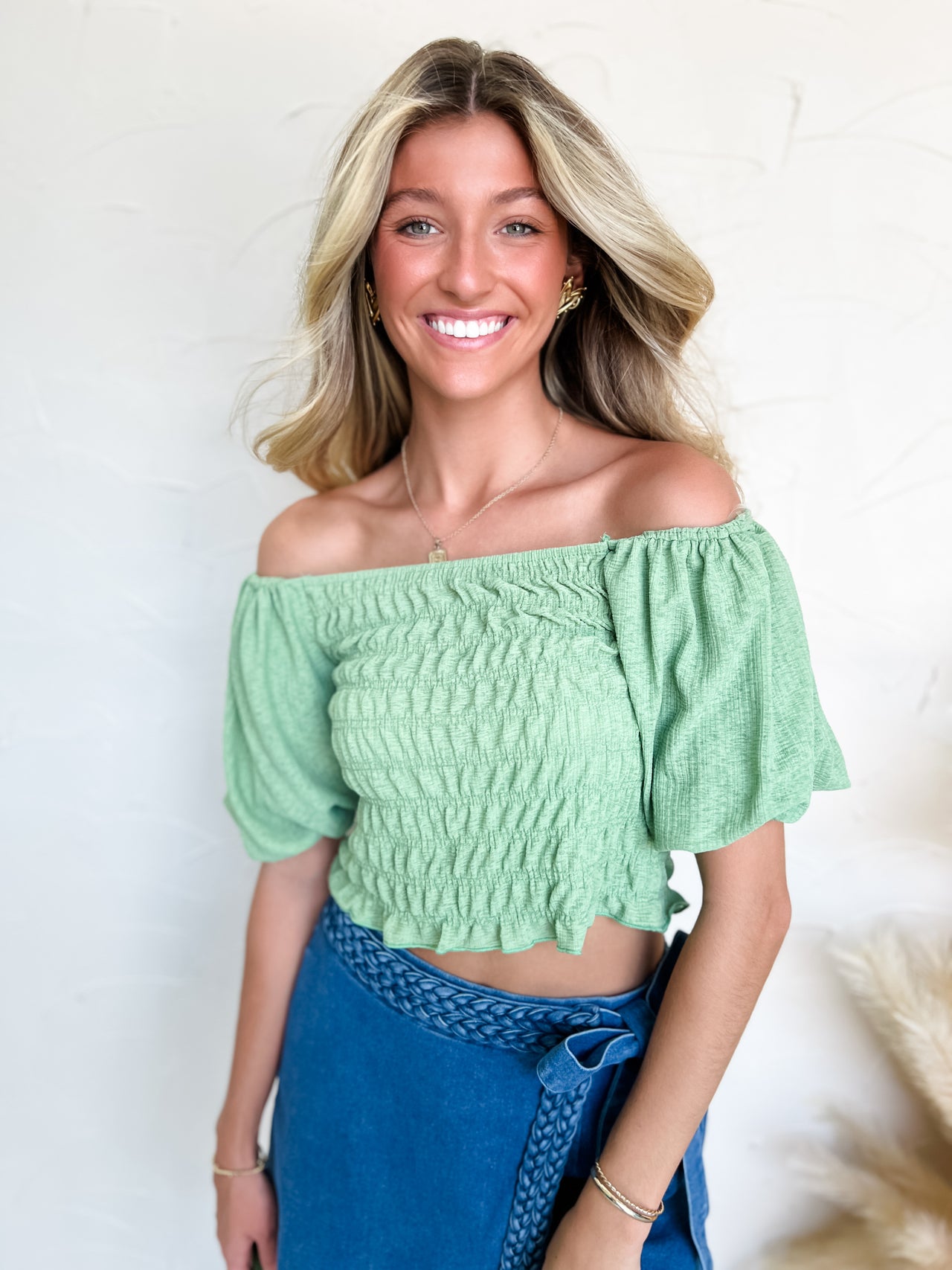 Any Day Anytime Bubble Poof Sleeve Top